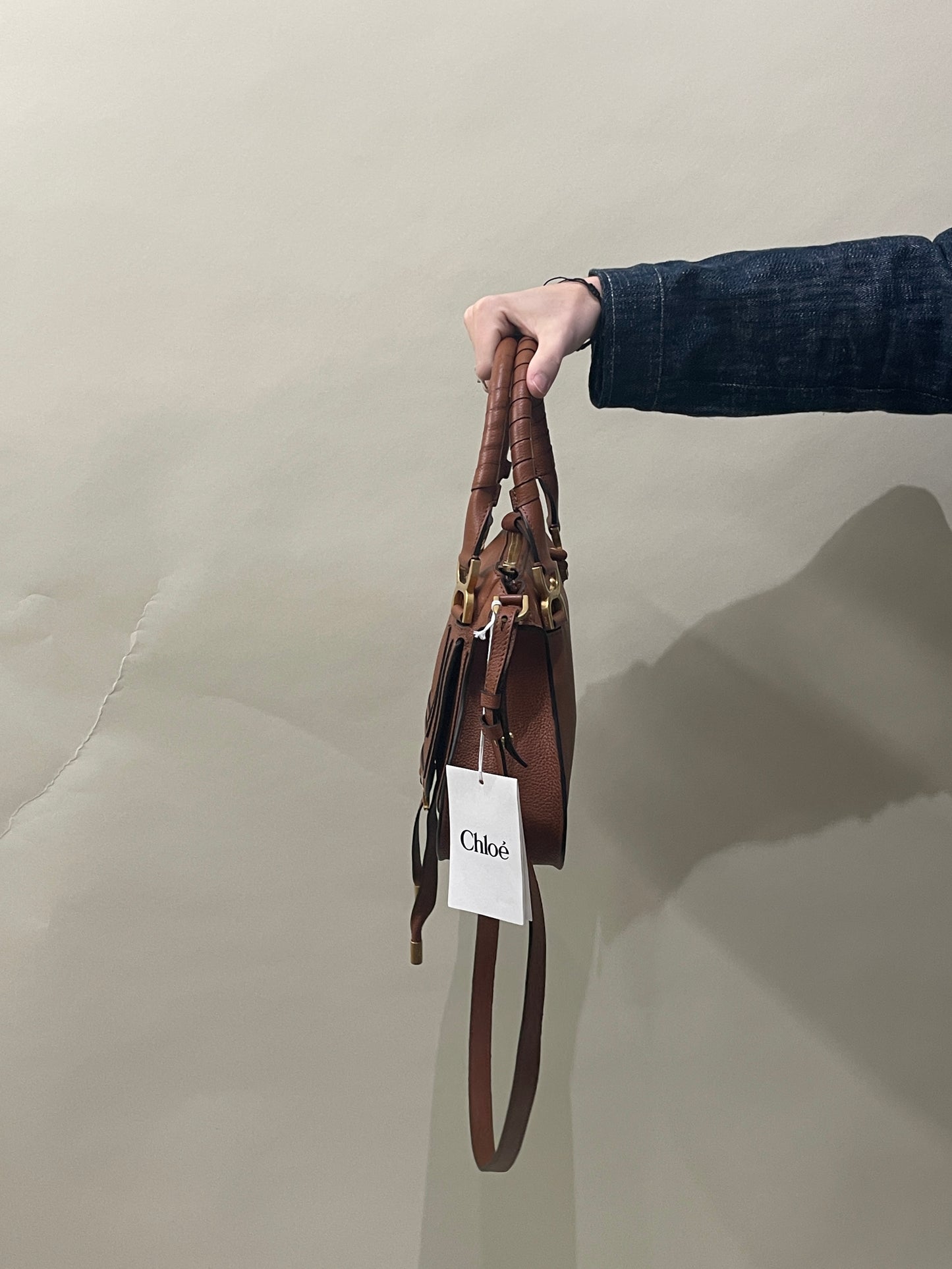 Chloé Light Brown Leather Small Marcie Bag