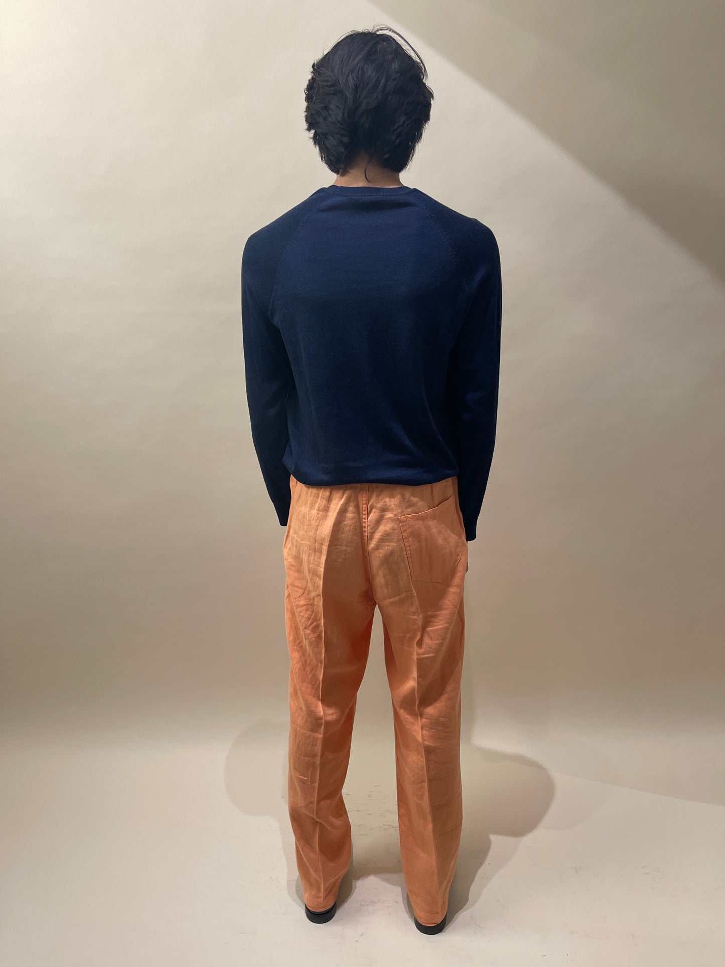 ZegnaSport Orange Linen Straight Fit Easy Pants Large - L