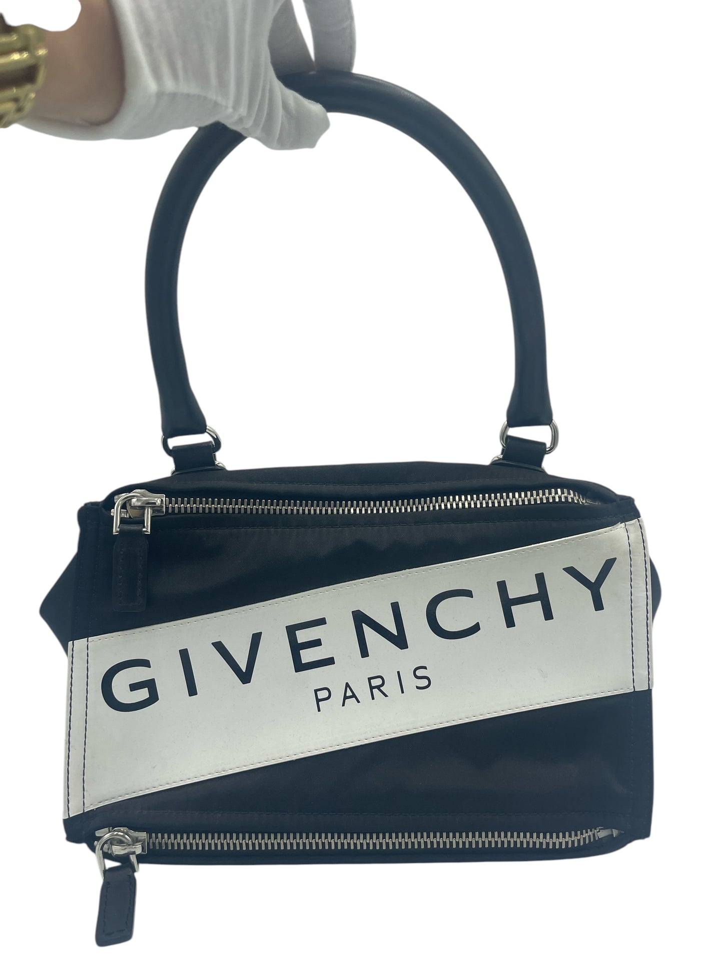 Givenchy Black & White Nylon Pandora Bag