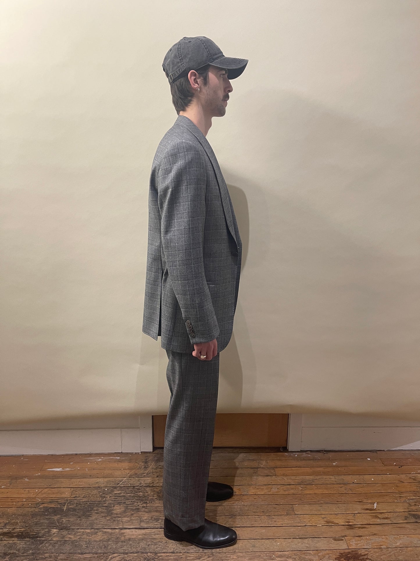 Armani Collezioni Multi Grey Wool Glen Check 3-Piece Suit 40R
