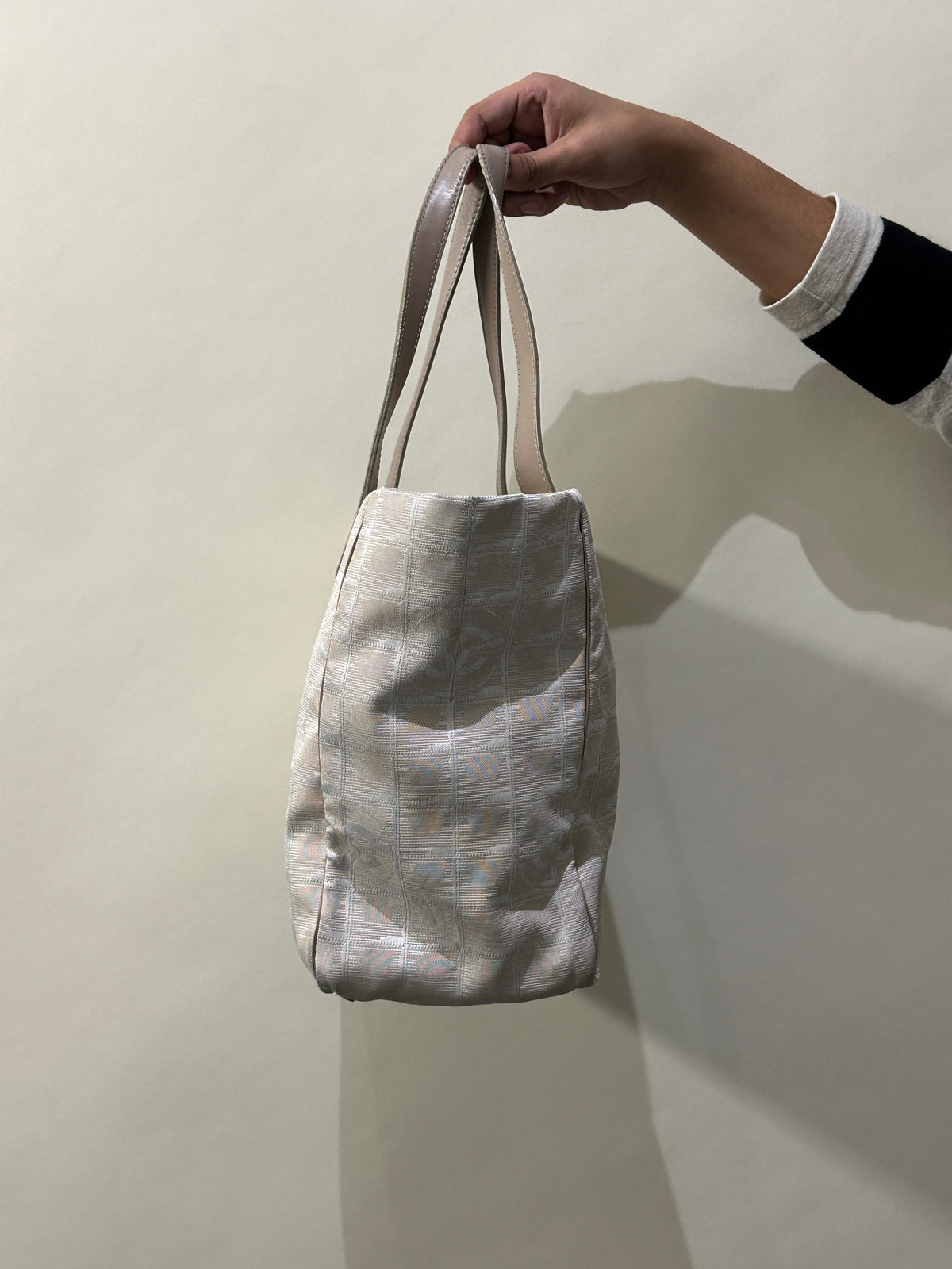 Chanel Beige Nylon & Leather New Travel Line Tote Bag