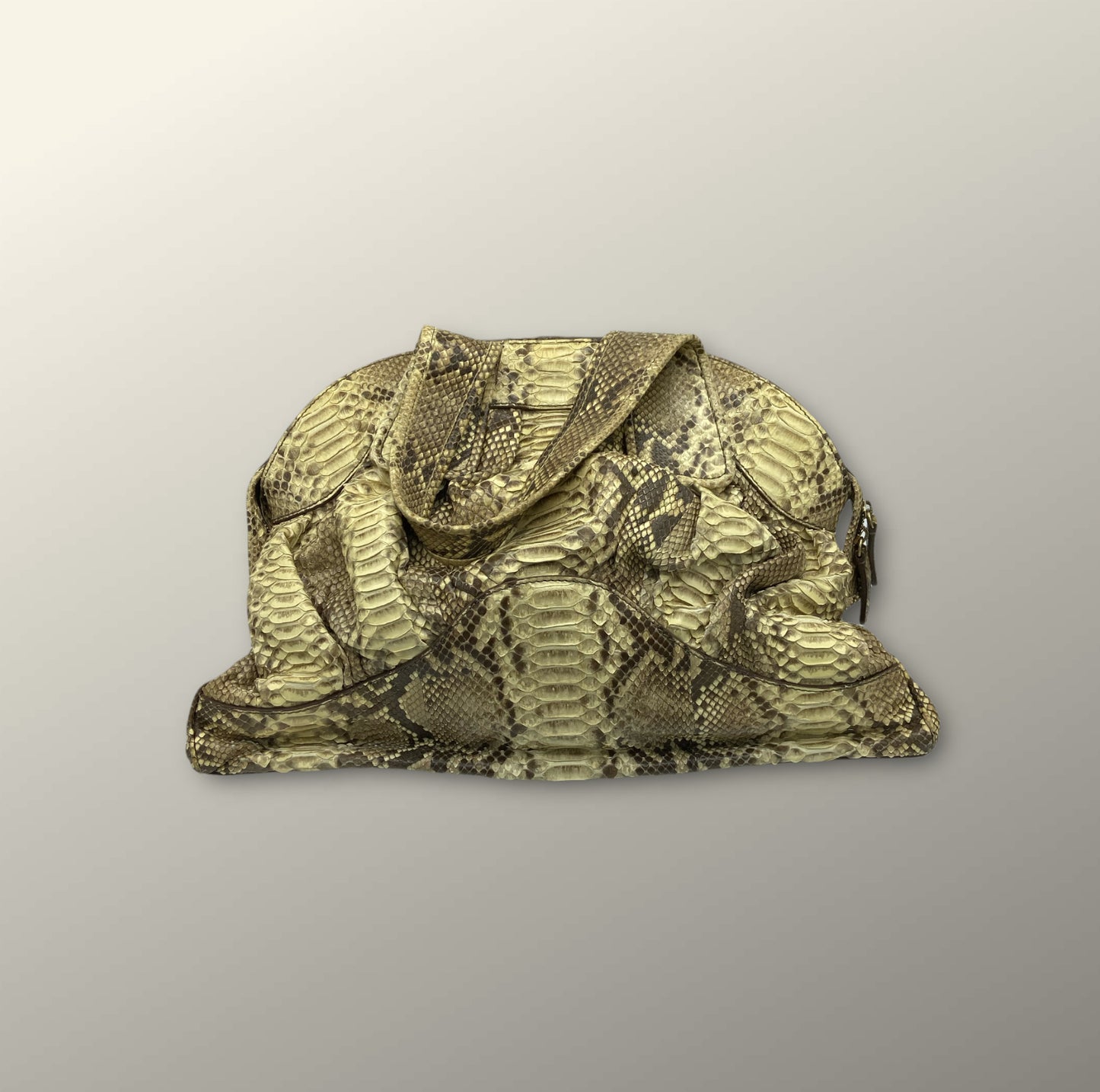 Zagliani Tan Snakeskin Handbag