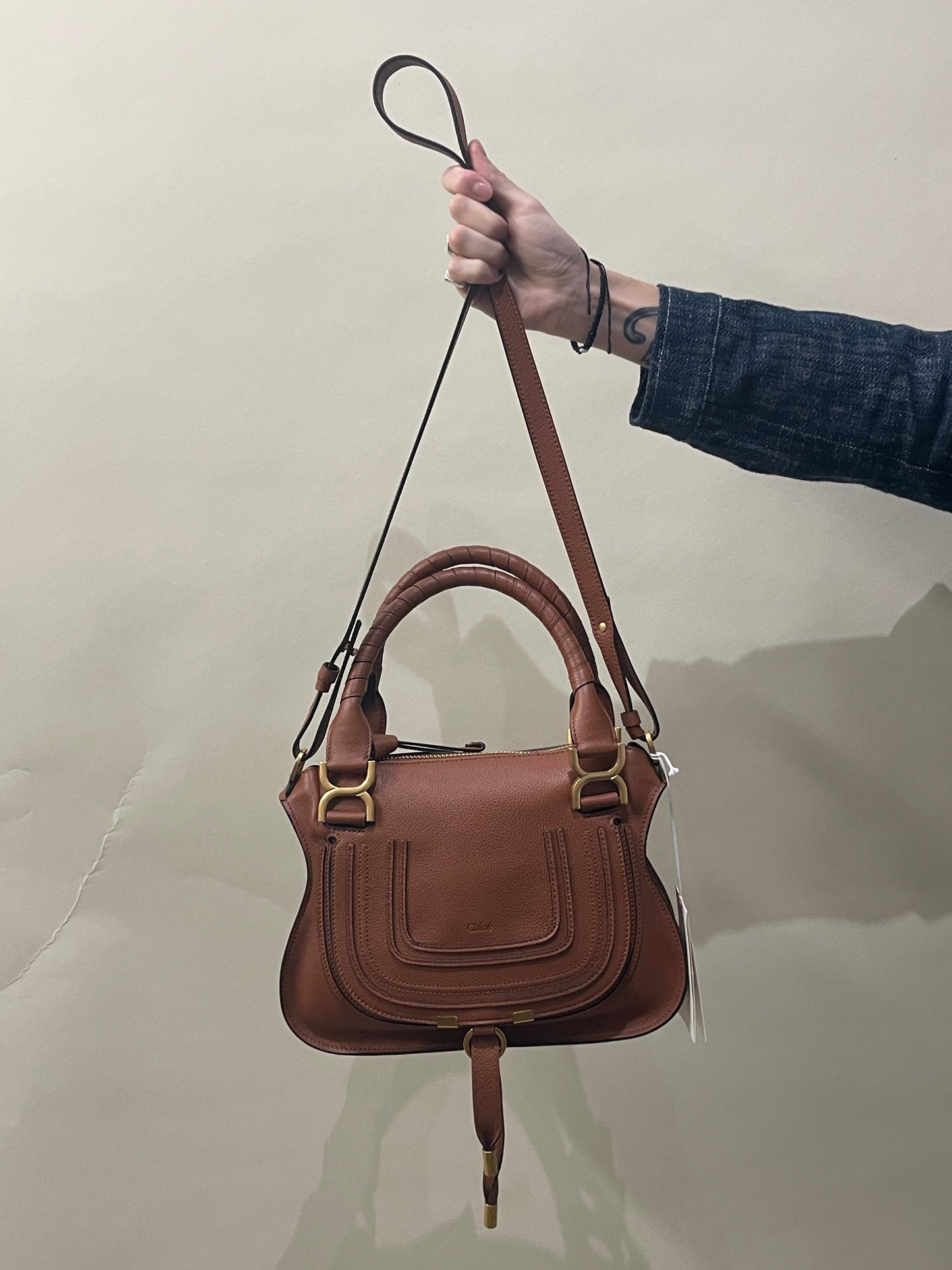 Chloé Light Brown Leather Small Marcie Bag