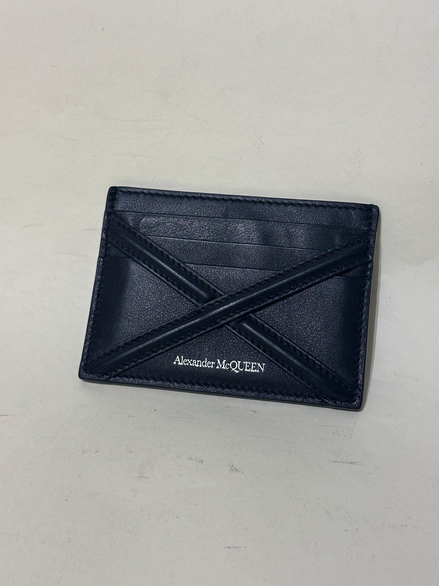Alexander McQueen Black Leather Harness Cardholder
