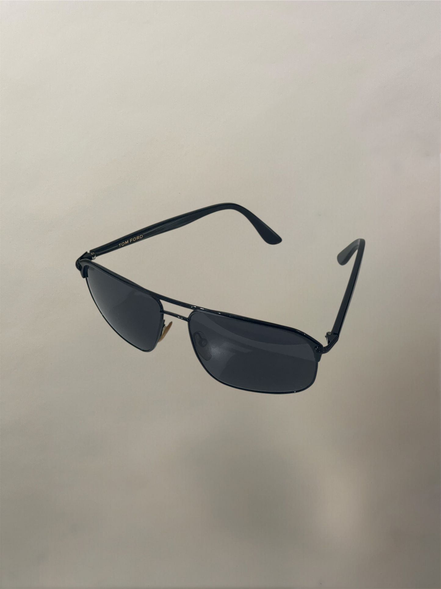 Tom Ford Black Metal & Horn 45224 Aviator Sunglasses