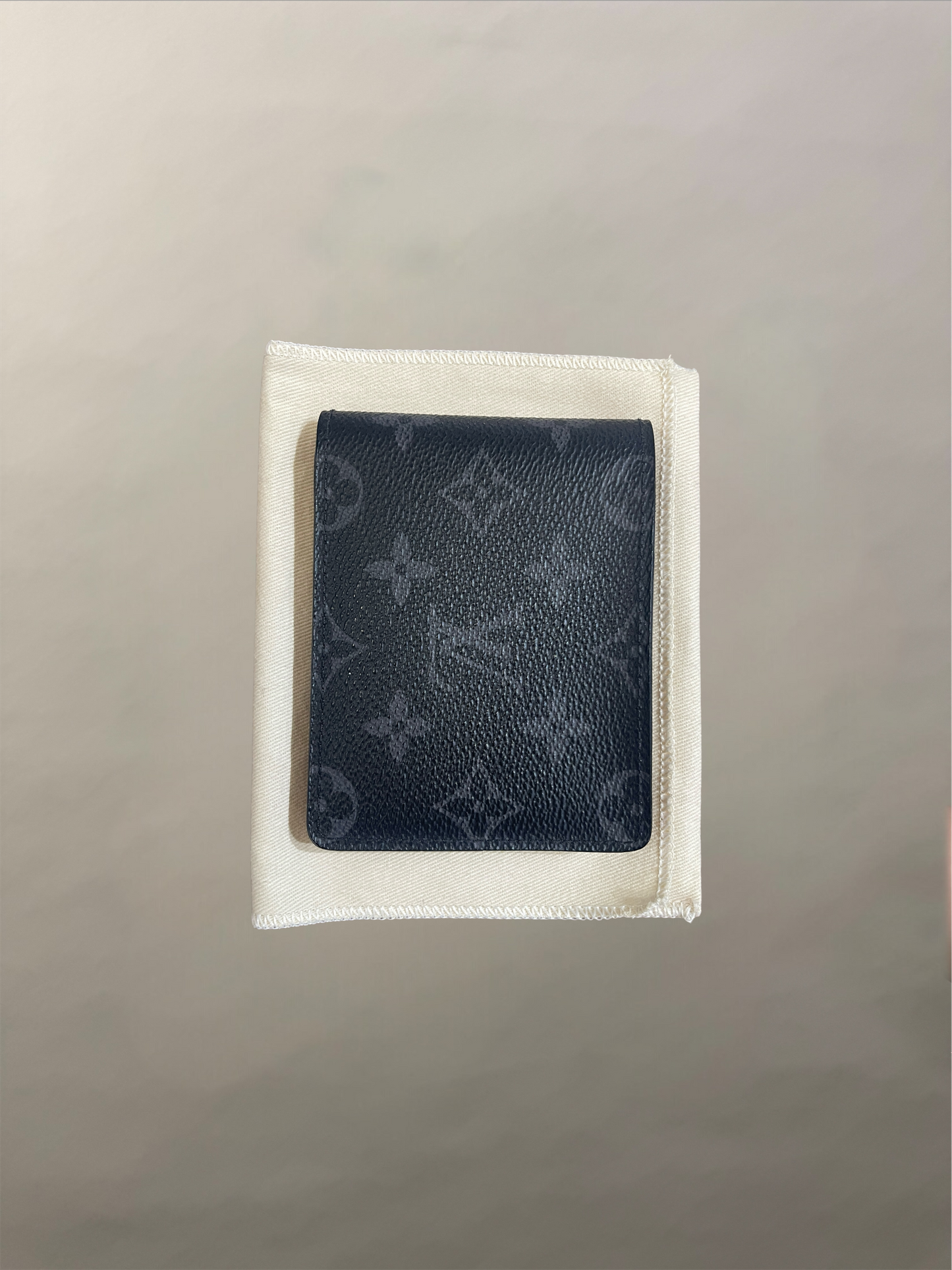 Louis Vuitton Black & Grey Coated Canvas Monogram Bifold Wallet