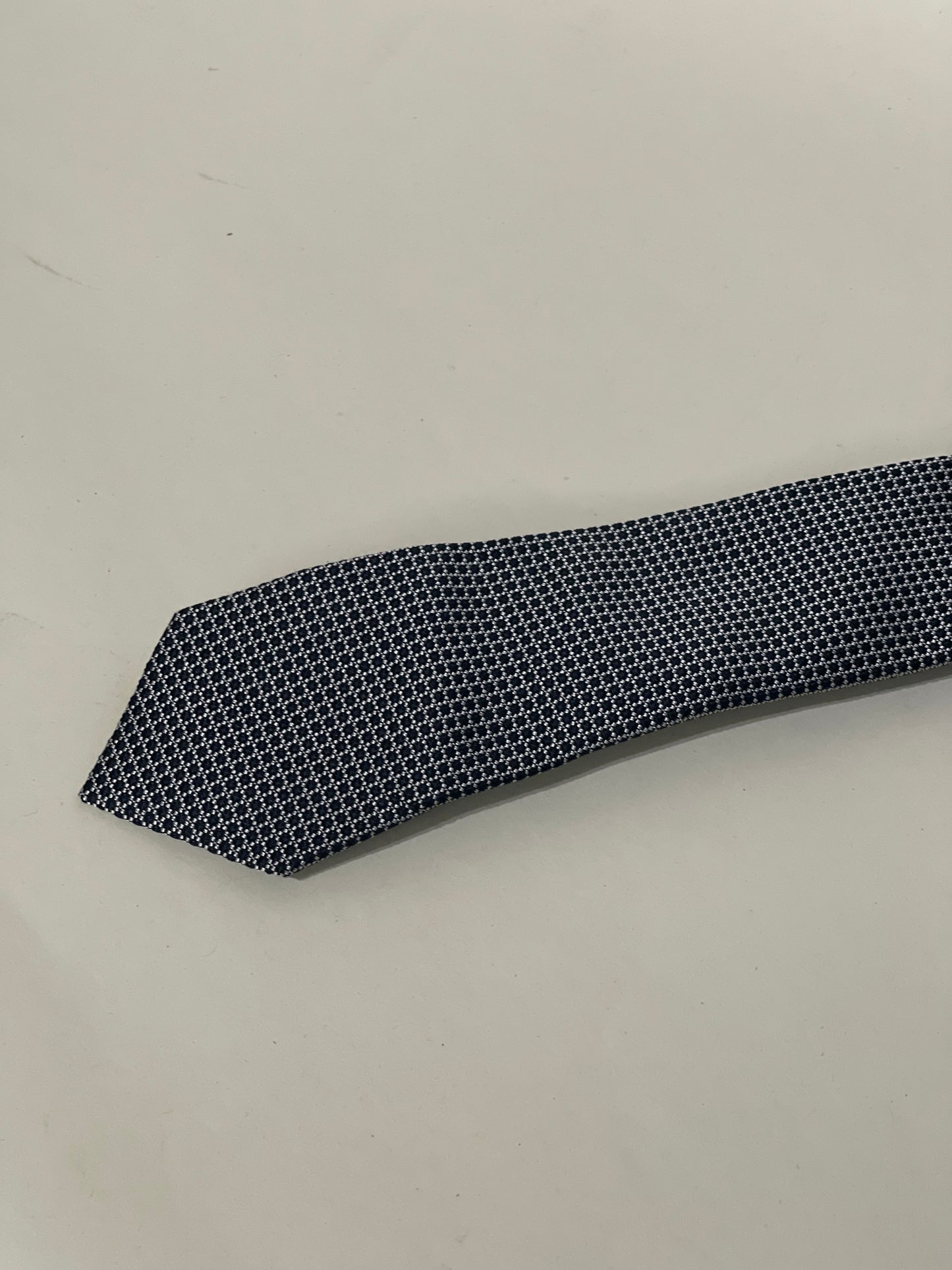 Dolce & Gabbana Black & Grey Diamond Print Silk Tie