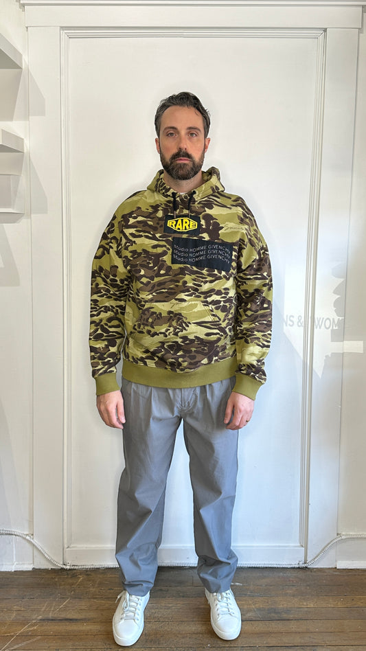 Givenchy Green Camo Patchwork & Screenprinted Hoodie Large