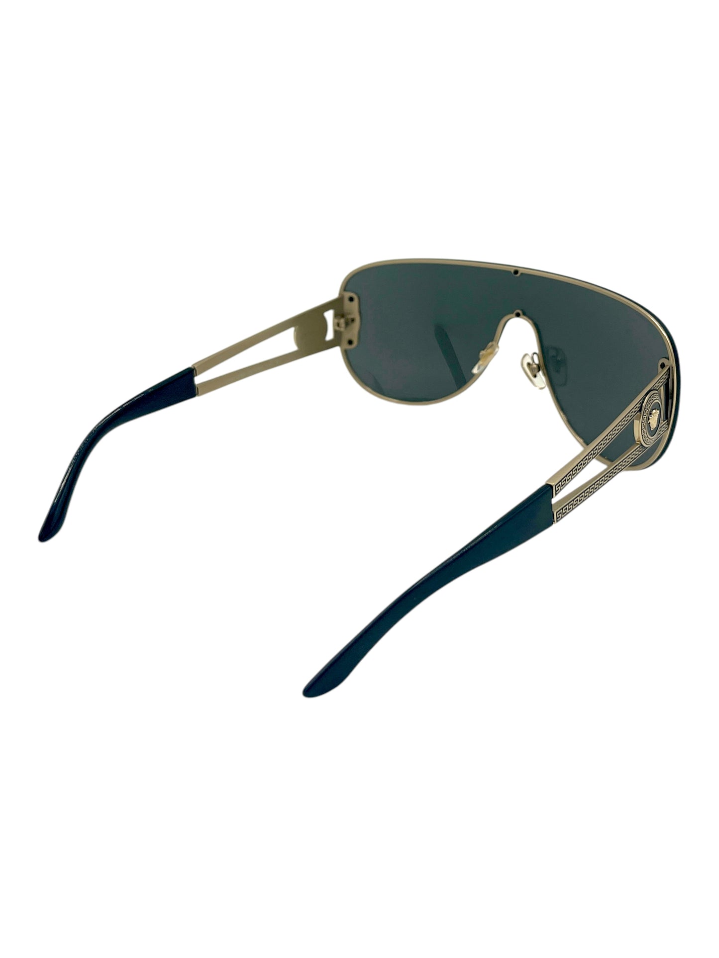 Versace Gold & Black Shield Sunglasses