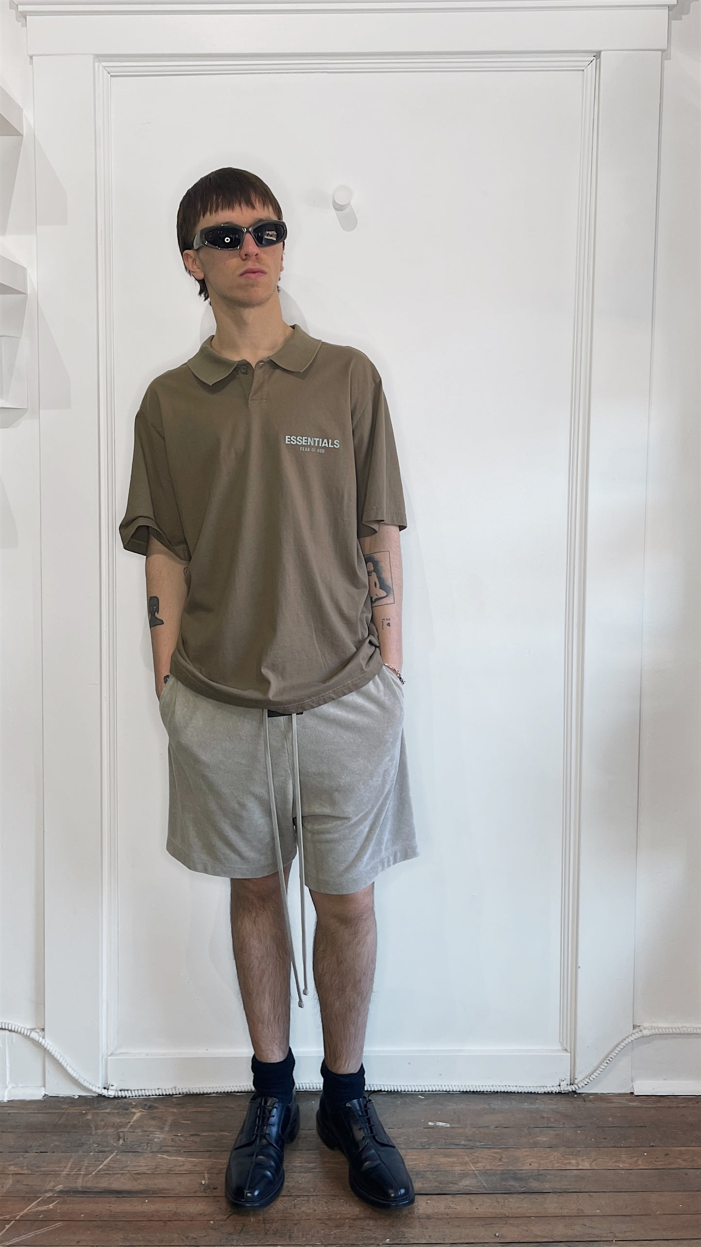 Fear of God Essentials Wood RF Logo SS Polo Shirt Medium