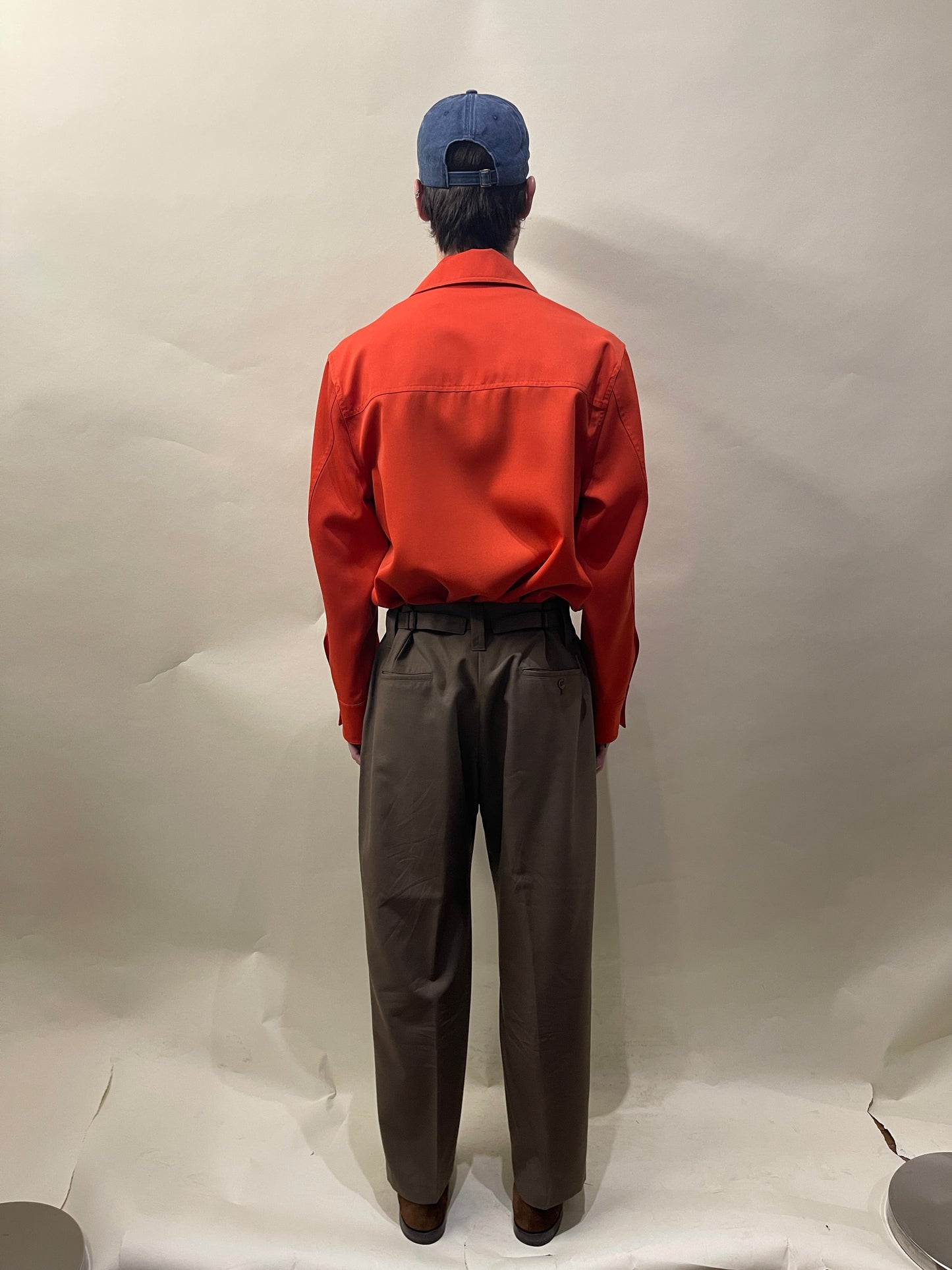 Lemaire Taupe Poly Wool Blend Single Pleat Trousers 34