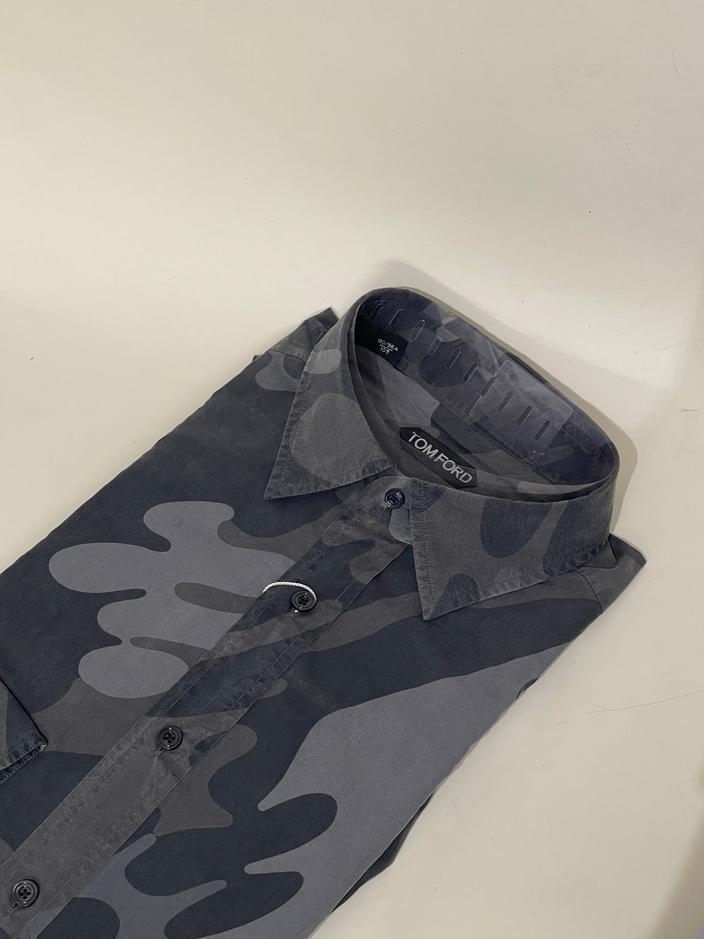Tom Ford Grey Camo Casual Button-Up 16
