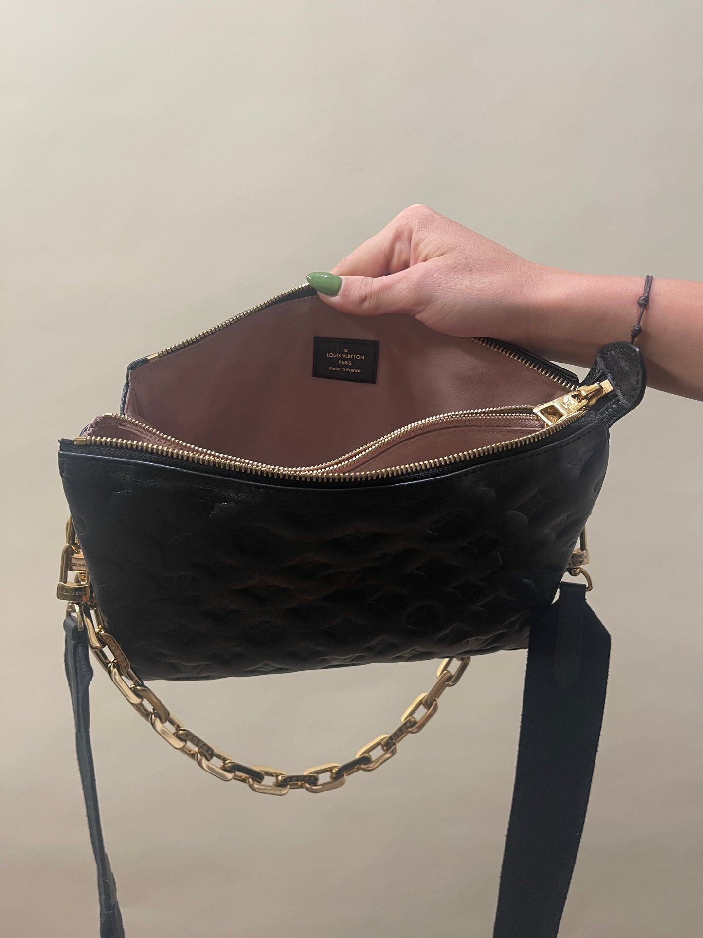 Louis Vuitton Black Monogram Lambskin Coussin PM Bag