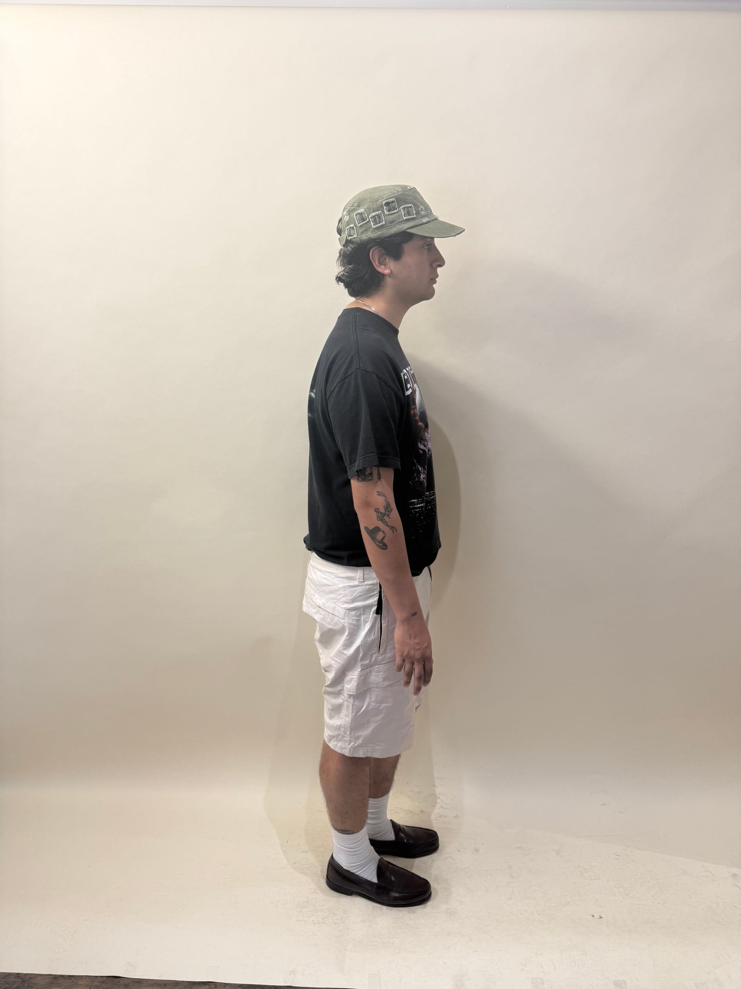 Stone Island Off White Light Cotton Cargo Shorts 36