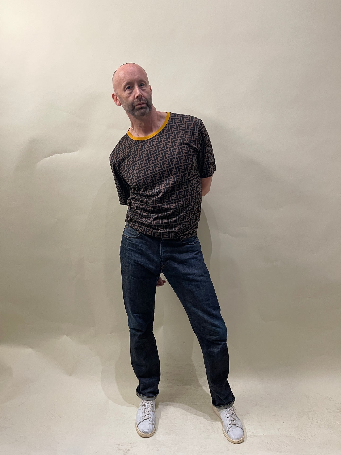 Fendi Brown & Black Monogram SS T-Shirt Extra Large - XL