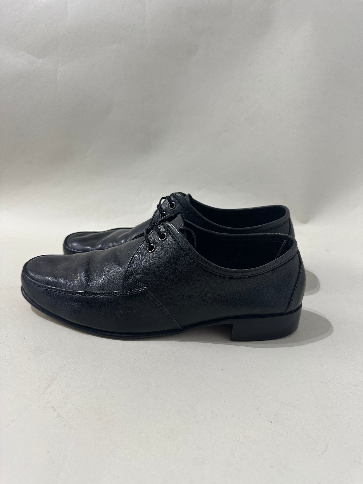 Bally Black Leather Boat Shoe Style Derby Shoes 7 M / 8.5 W