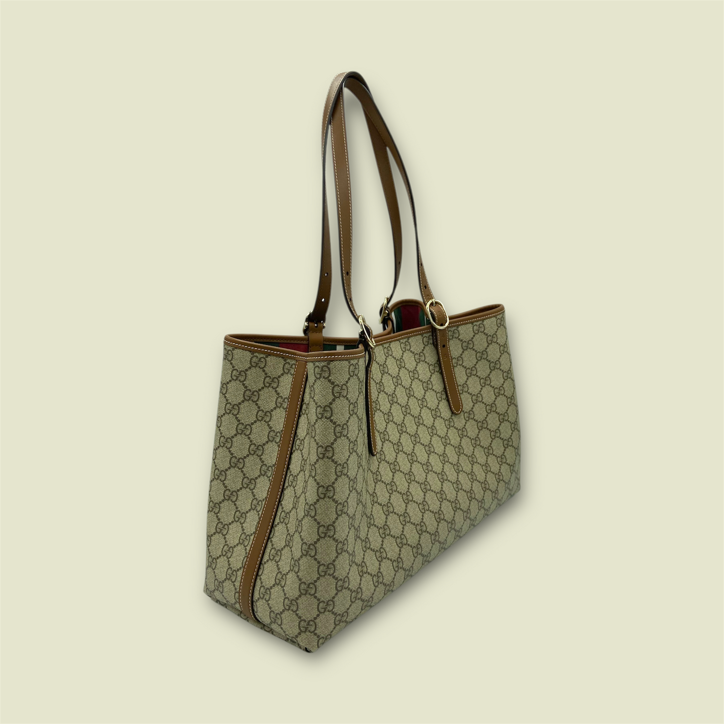 Gucci Beige GG Emblem Large Tote Bag