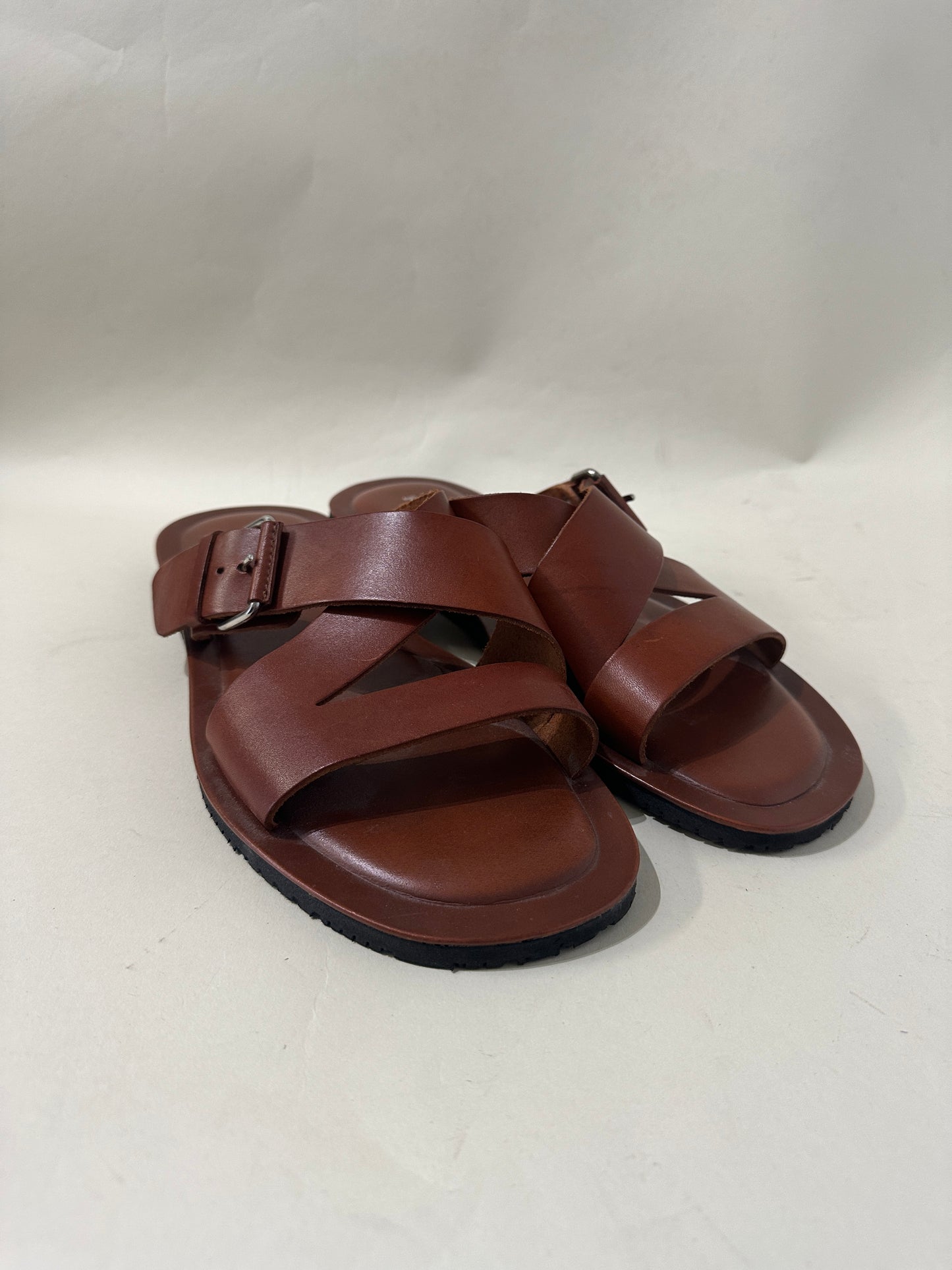 Ron White Cognac Leather Sandals 12 M / 13.5 W