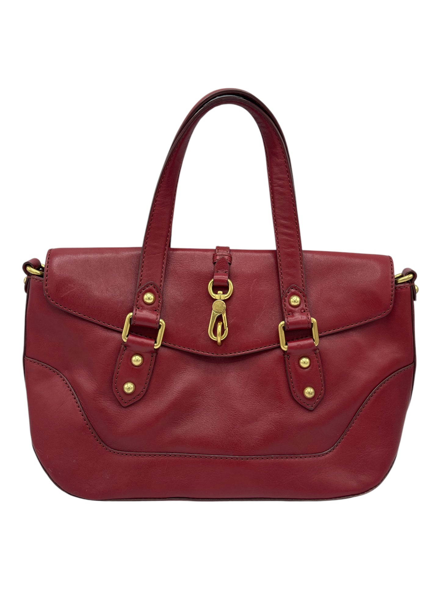 Marc By Marc Jacobs Red Leather Flapover Top Handle Bag