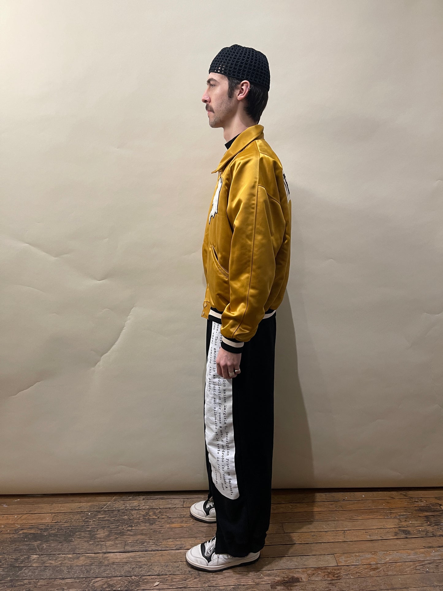 Fear of God Gold Satin Coaches Bomber Jacket Large - L