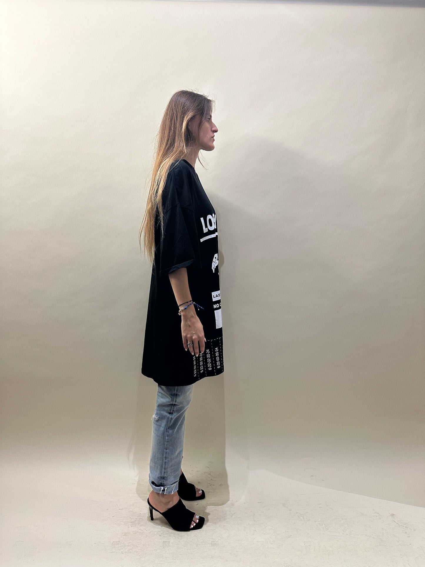 MM6 Black & White 'Lost My Pet' Oversized T-Shirt Large - L
