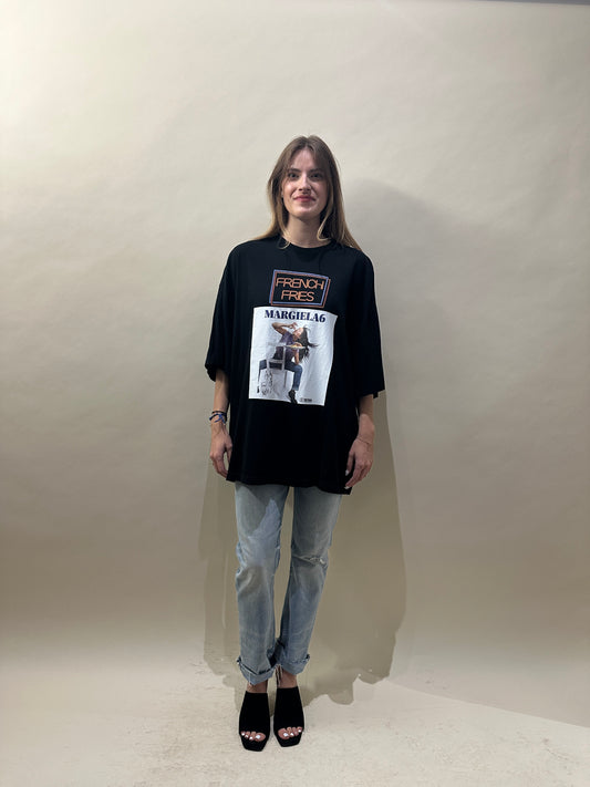 MM6 Black 'French Fries' Graphic SS T-Shirt Medium - M