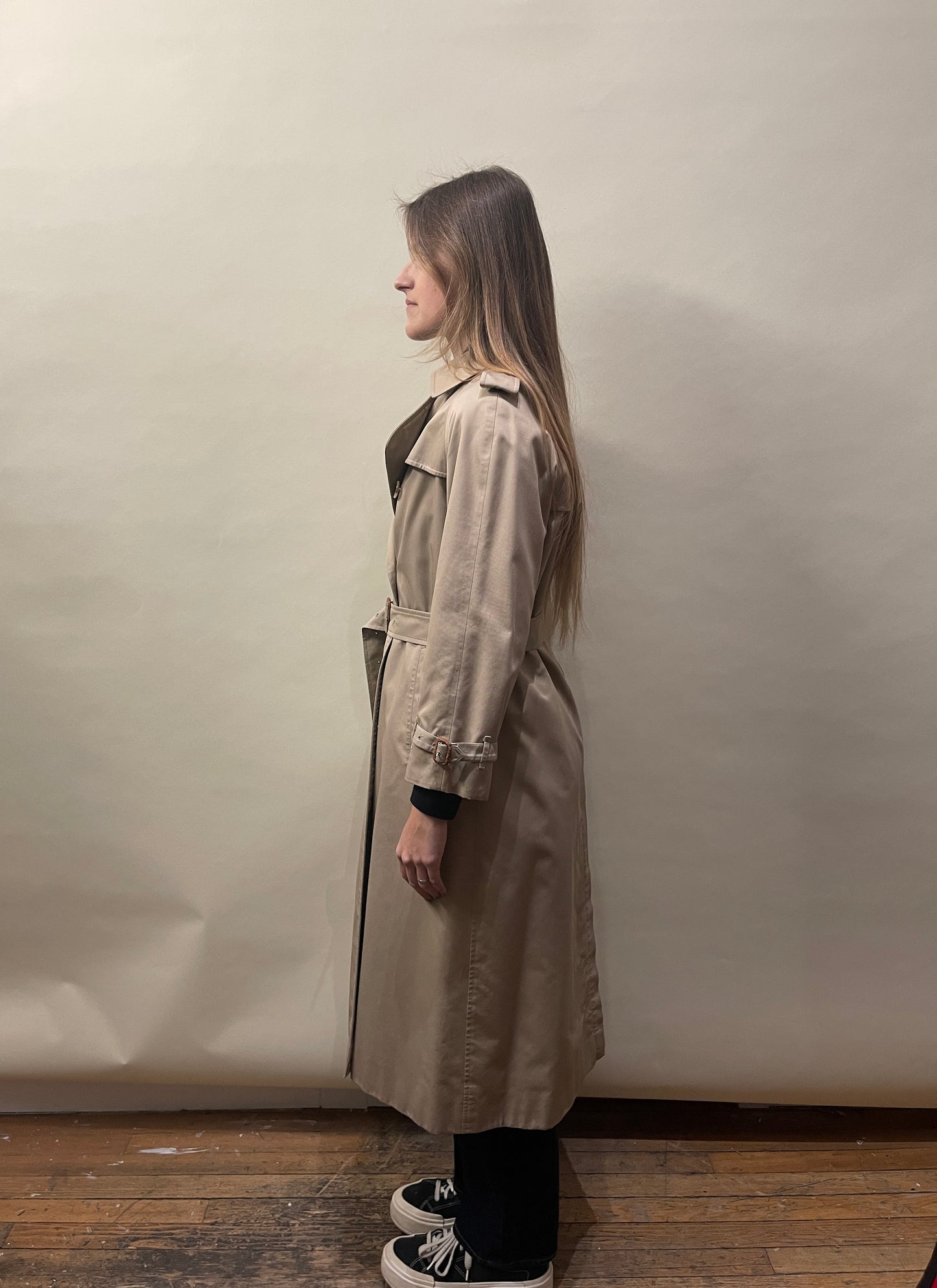 Burberrys' Tan Cotton Twill Wool Lined Trench Coat Medium - M