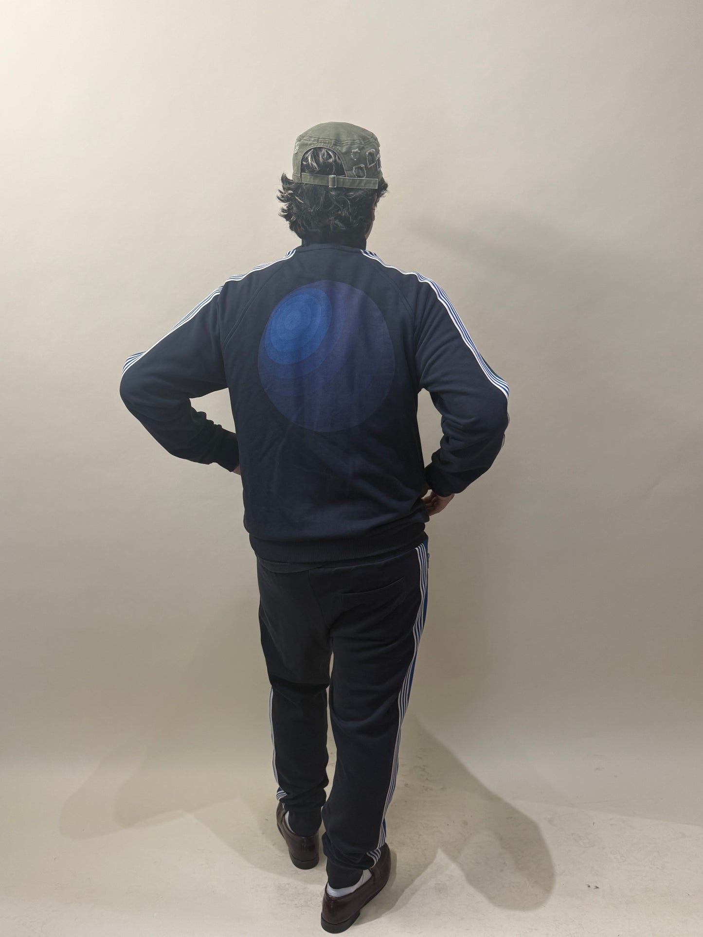 Dries Van Noten x Verner Panton Navy Blue Side Stripe Terry Cotton Track Pants Extra Large - XL