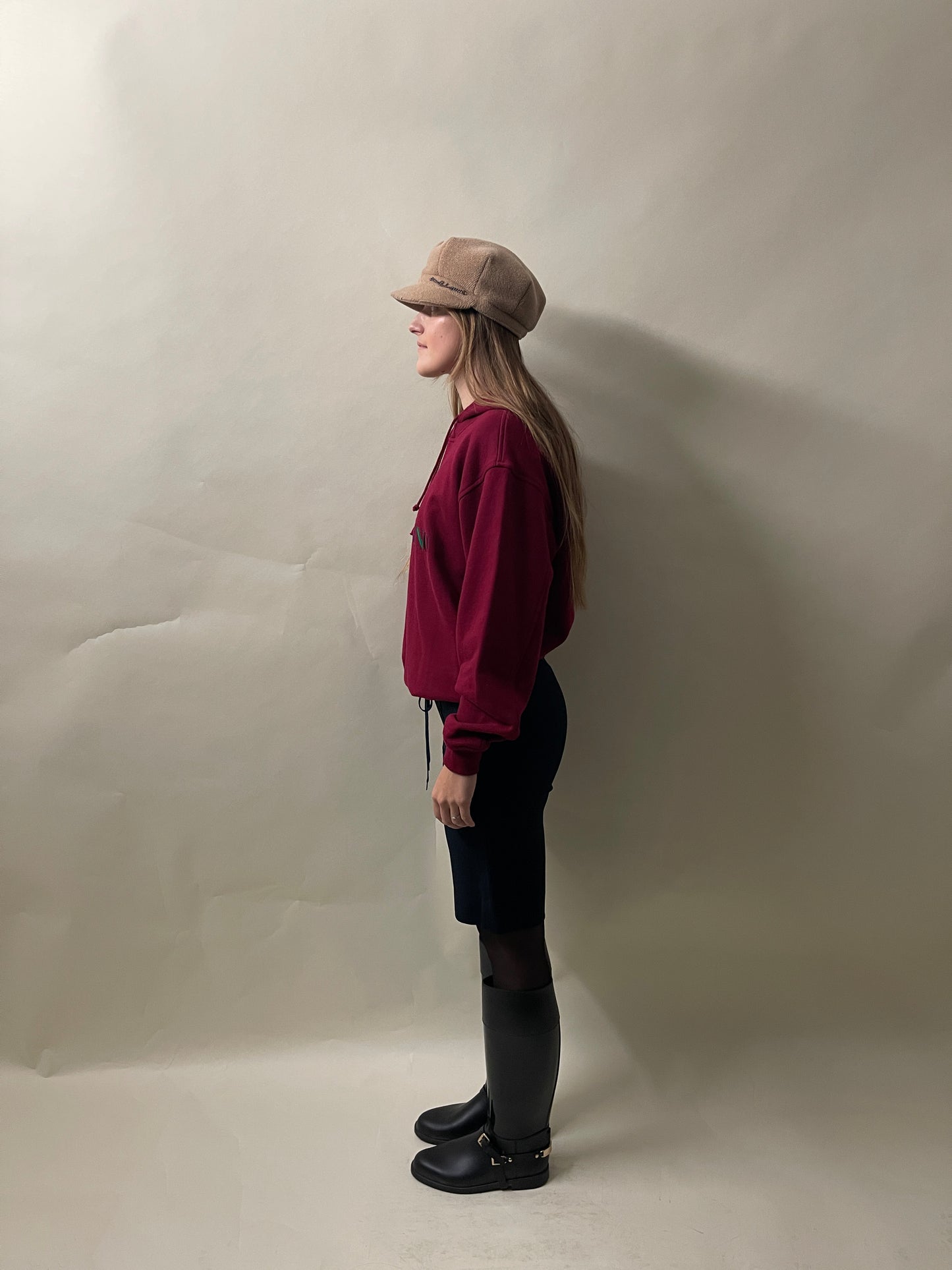 Valentino Maroon Multicolour Embroidered Logo Hoodie Large - L