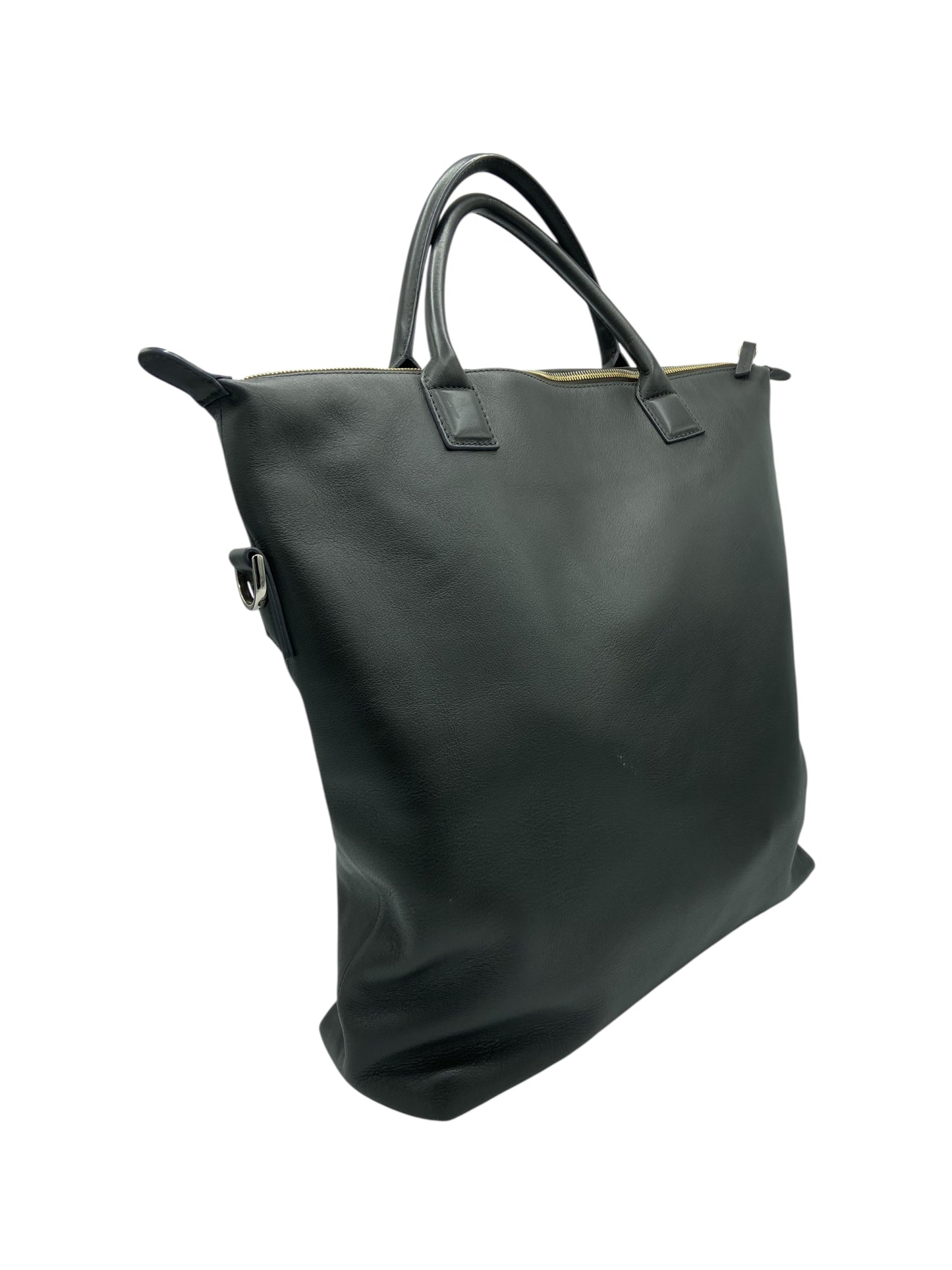 Want Les Essentiels Dark Grey Grained Leather Tote Bag