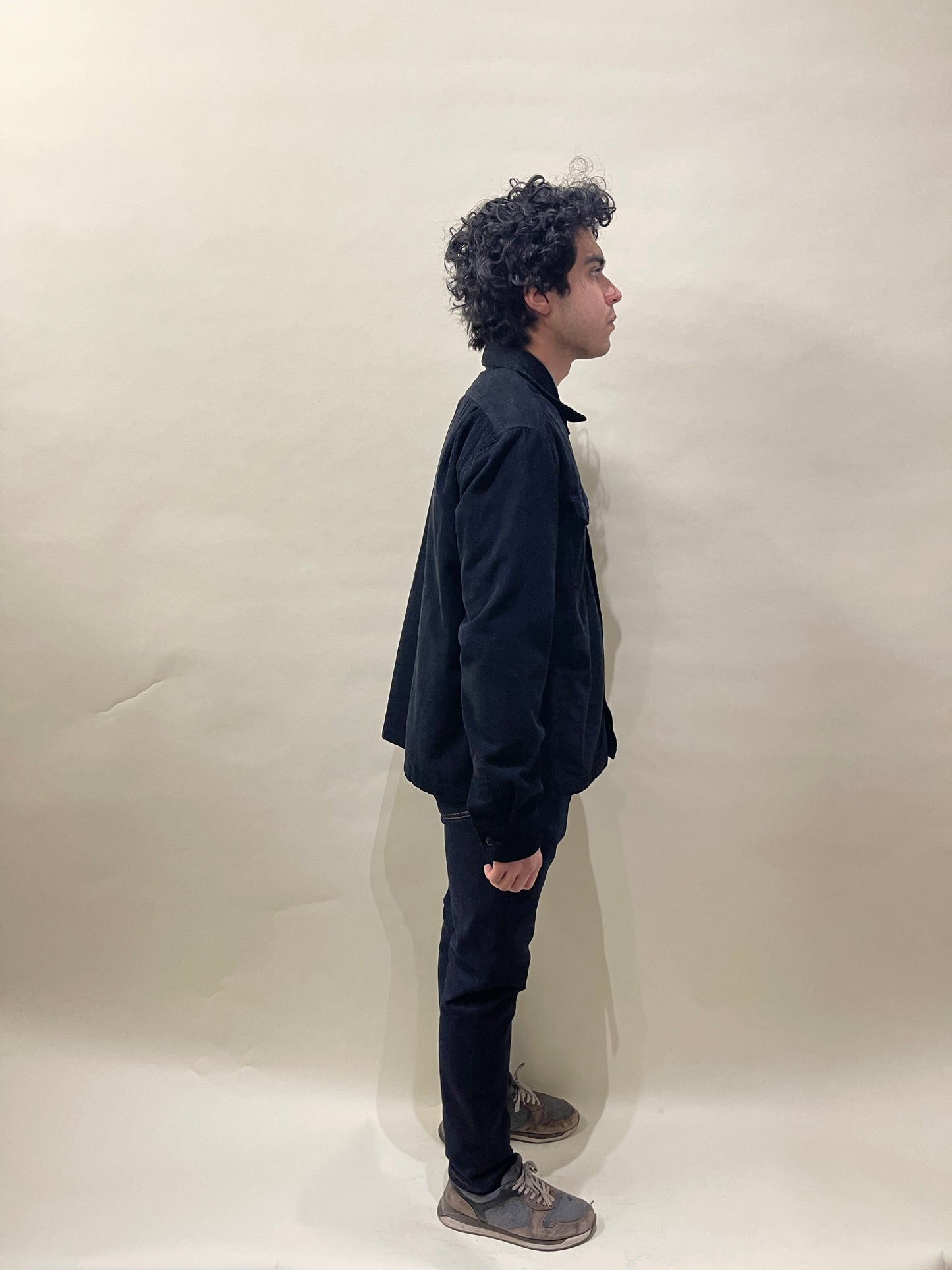 Corridor Black Corduroy Double Pocket Collared Jacket Large - L