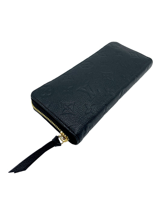 Louis Vuitton Black Embossed Monogram Leather Zippy Wallet