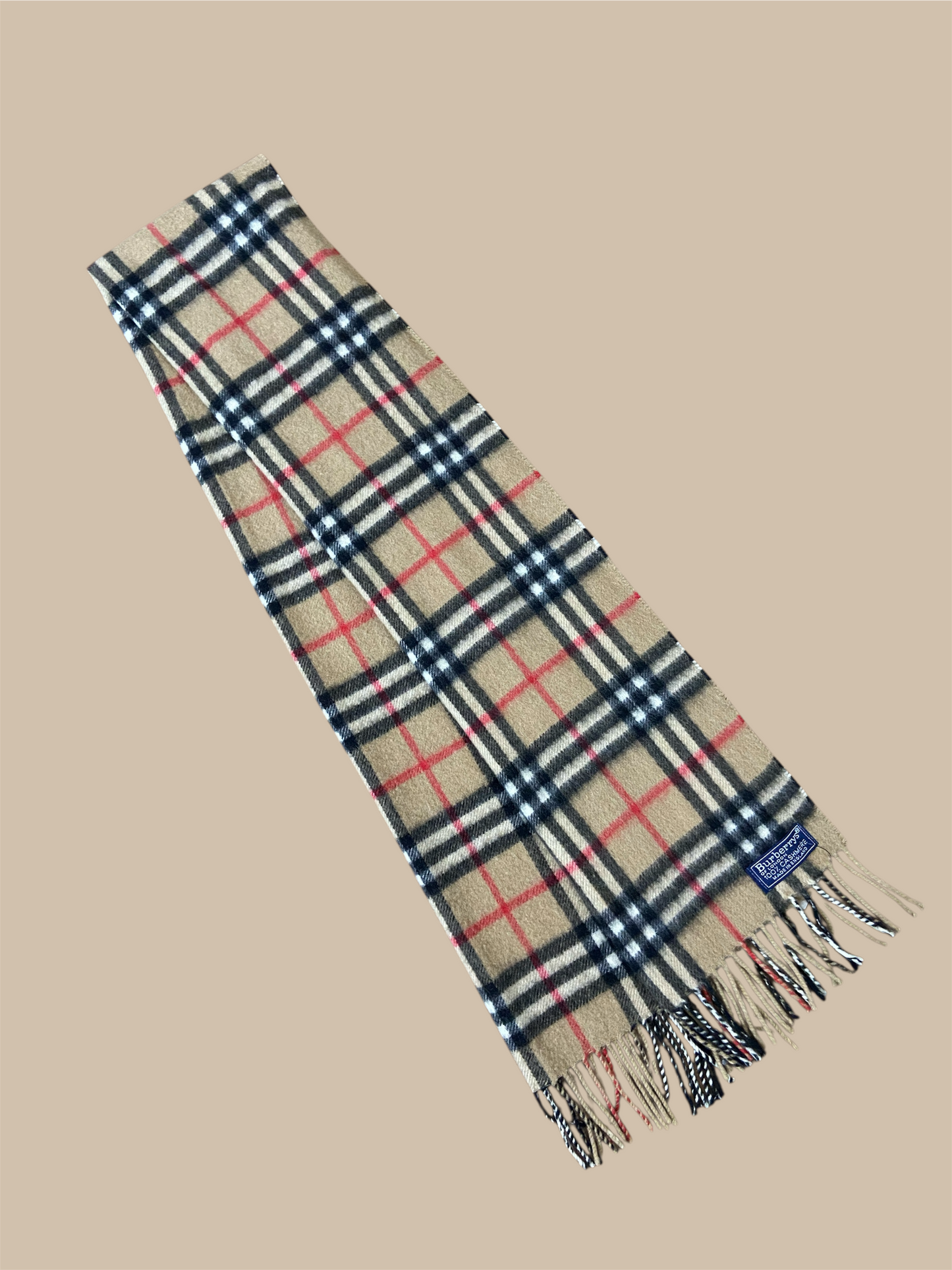 Burberrys' Classic Nova Check Cashmere Fringe Scarf