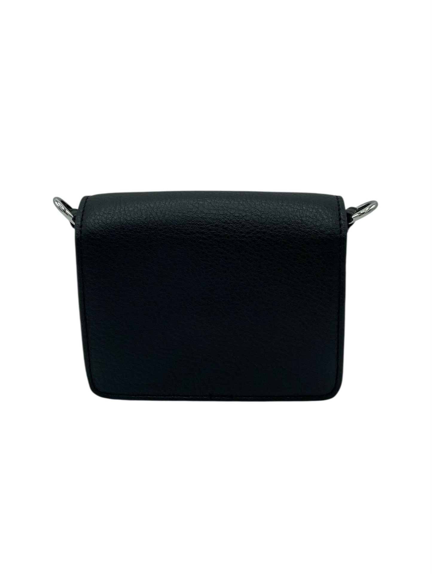 Versace Jeans Couture Black Grained Leather Small Crossbody Bag