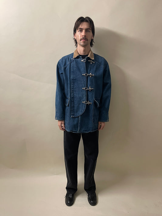 Polo Ralph Lauren Mid Blue Denim Fireman Clasp Jacket Small - S