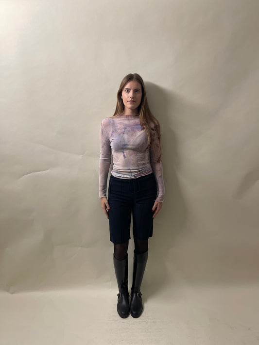 Our Legacy Pastel AOP Mesh Slim Turtleneck Shirt 38