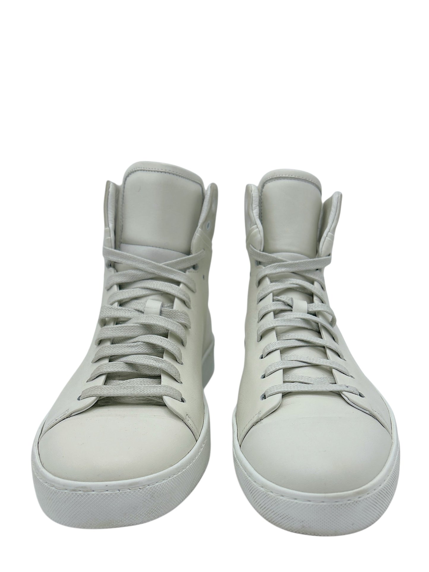 John Elliott White Leather High Top Sneakers 9 M