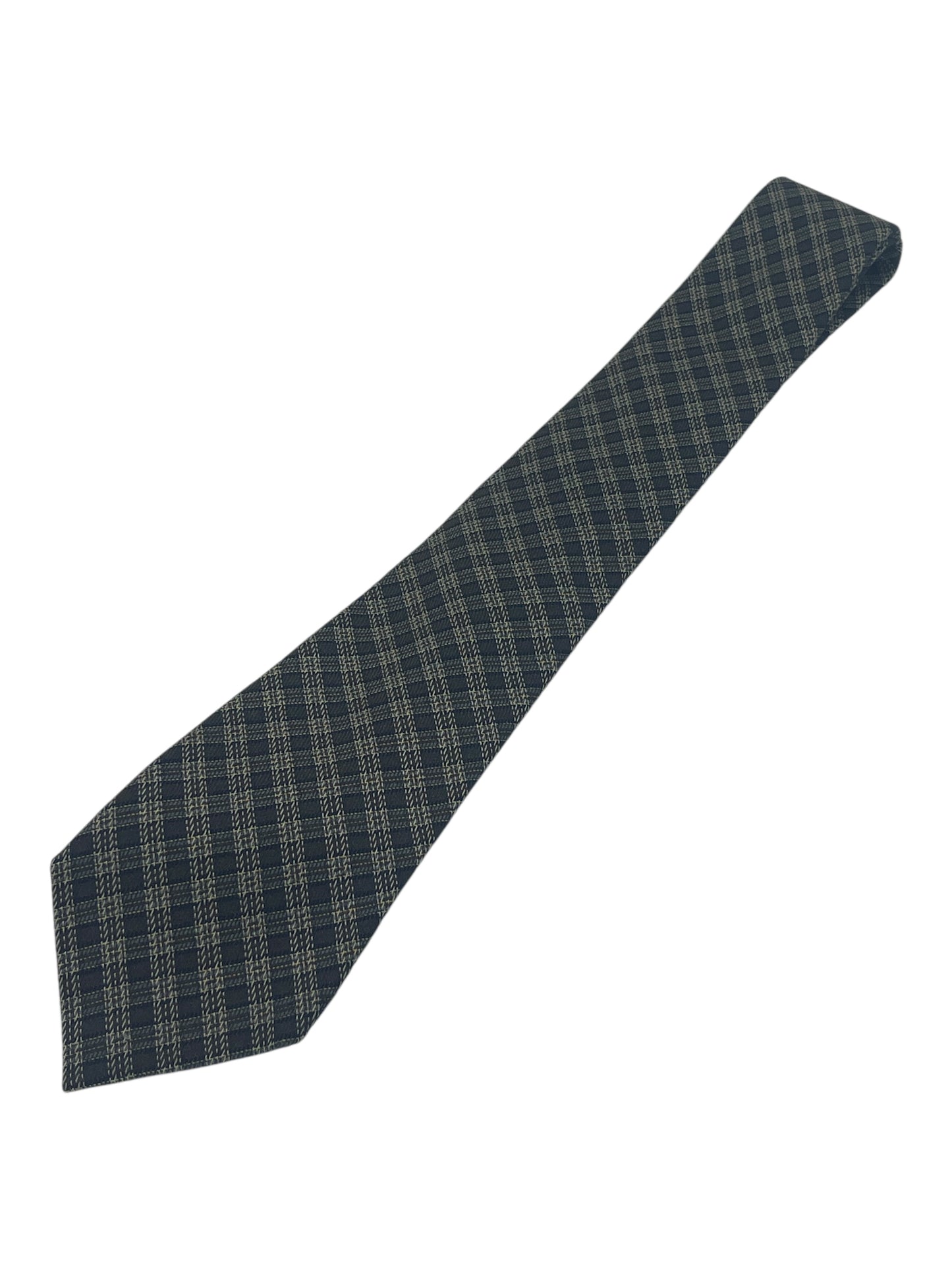 Gucci Black, Brown, & Yellow Plaid Silk Tie