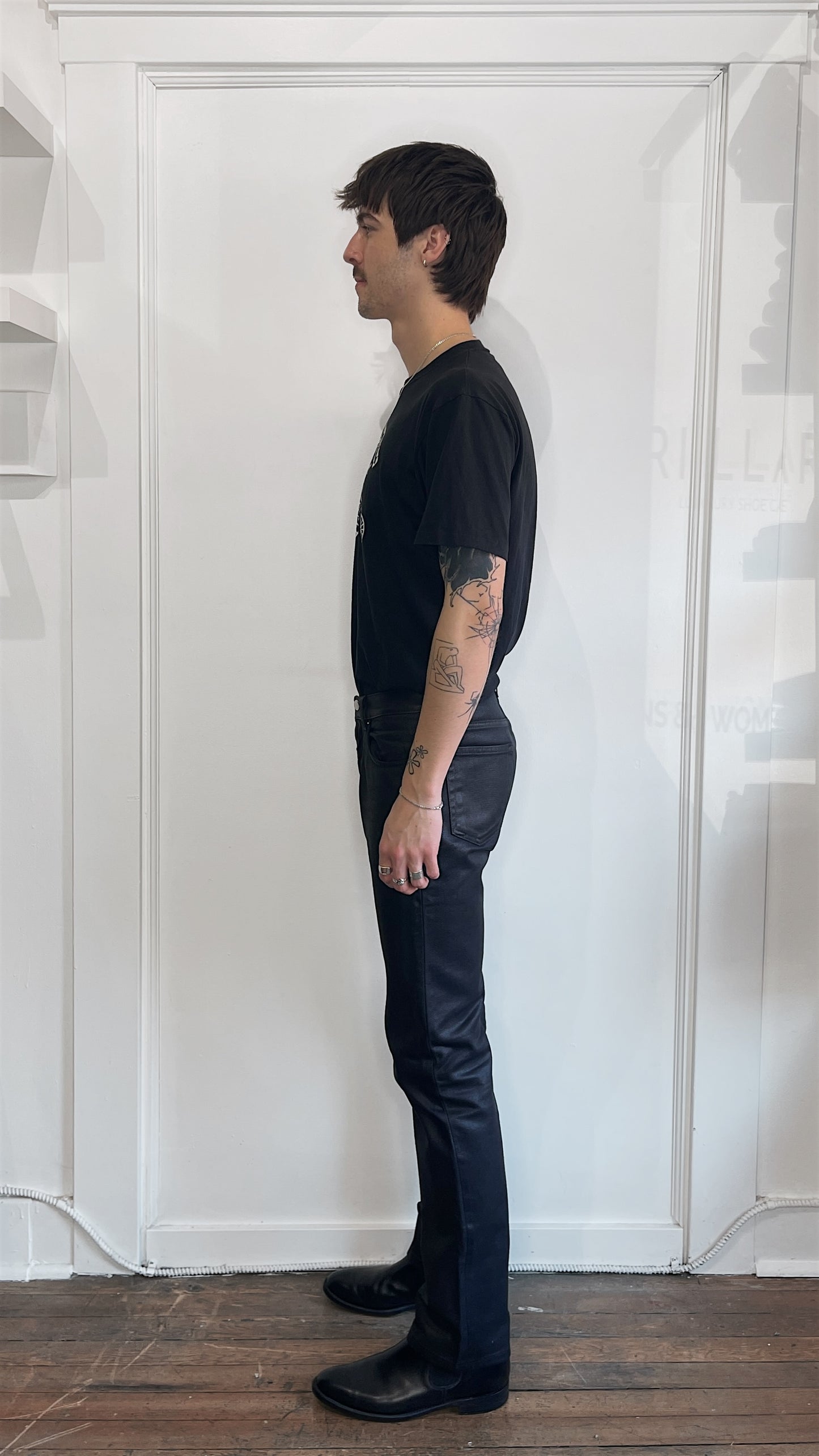 Helmut Lang Black Waxed Italian Fit Denim 29