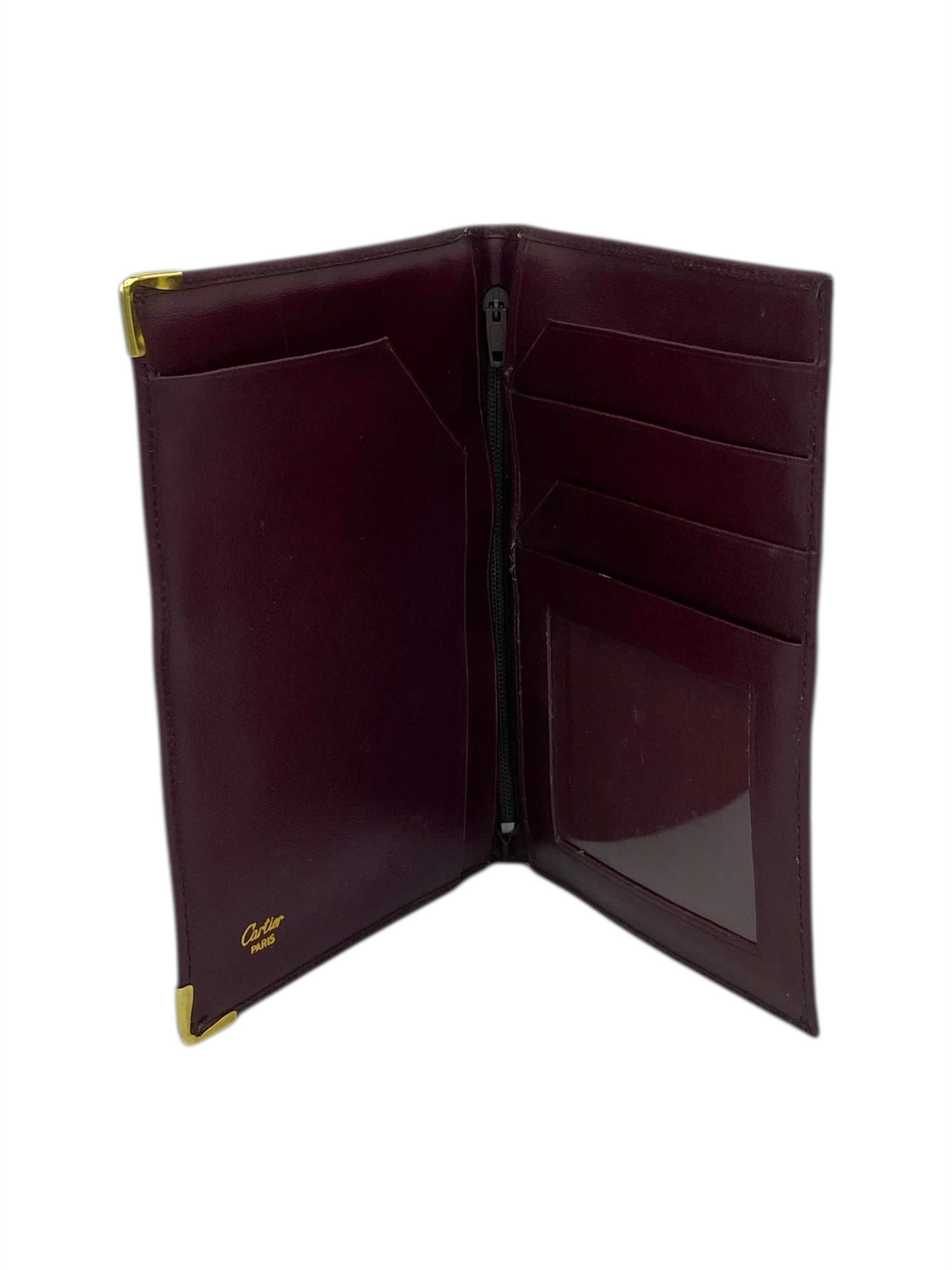 Cartier Burgundy Leather Passport Holder