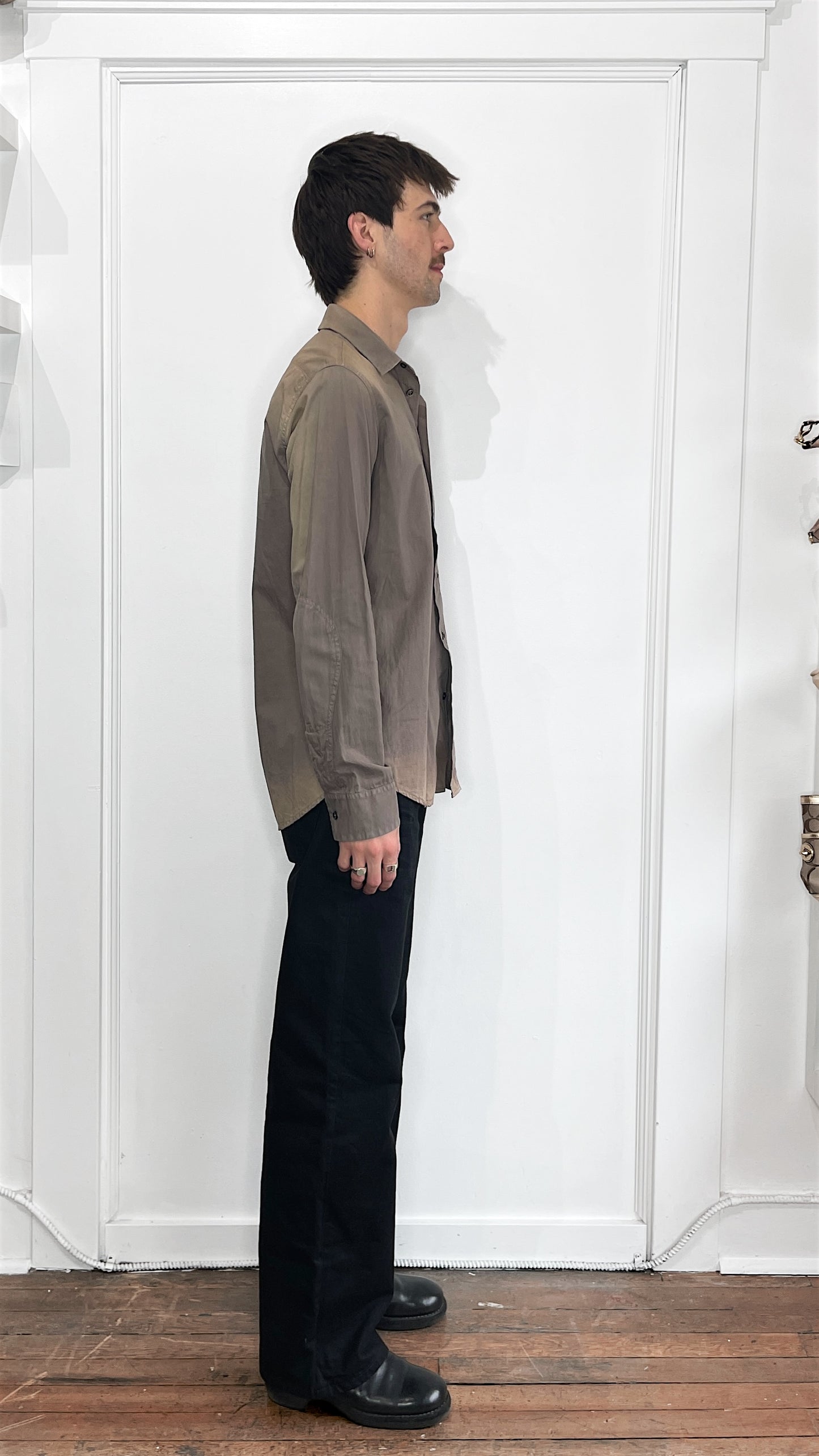 Maison Margiela Taupe Faded Shoulder Button Up Shirt Medium