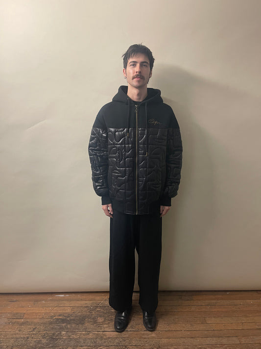 Moose Knuckles x Telfar Black Quilted Hoodie Large - L