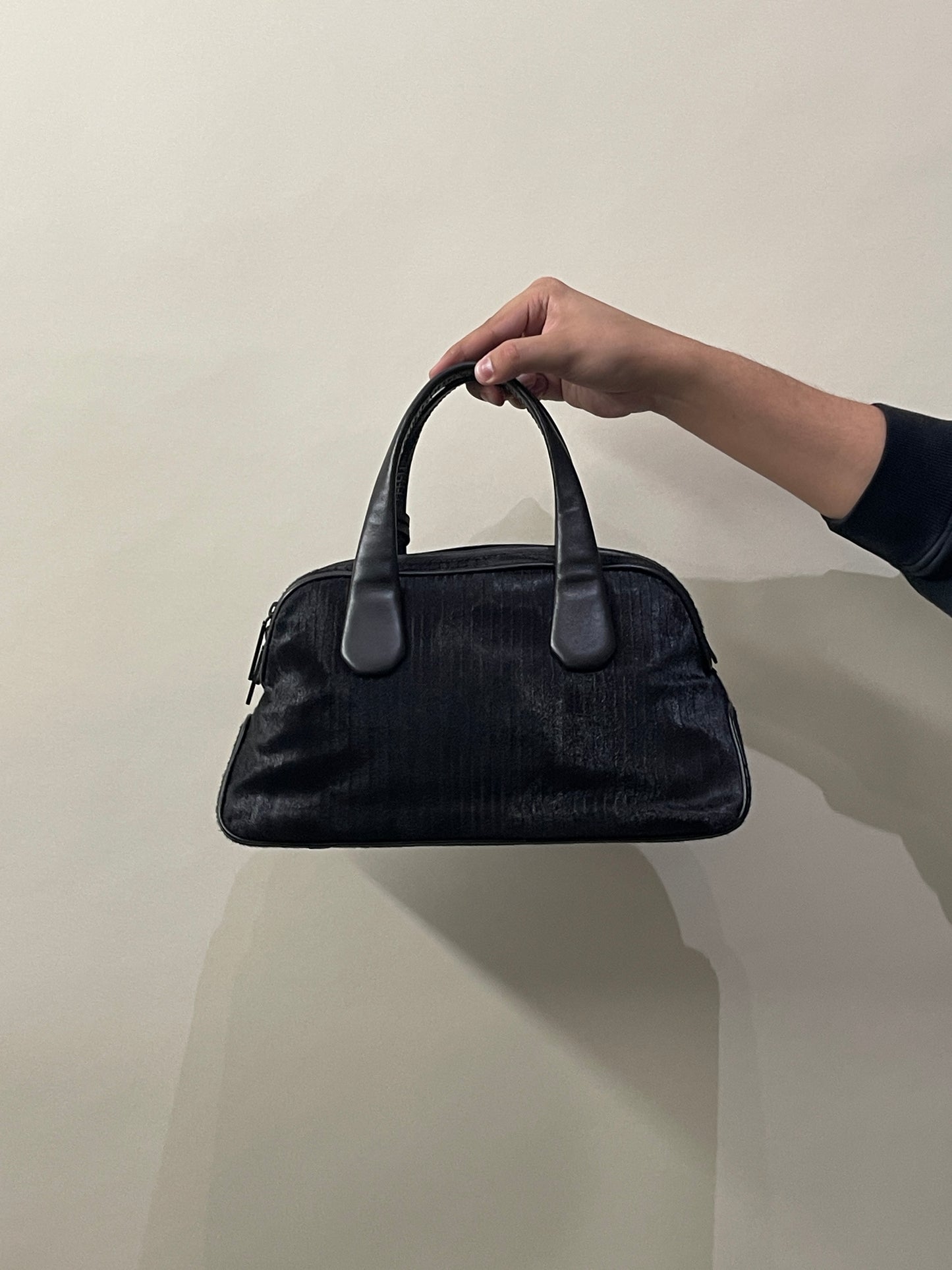 Giorgio Armani Dark Brown Pony Hair Top Handle Bag