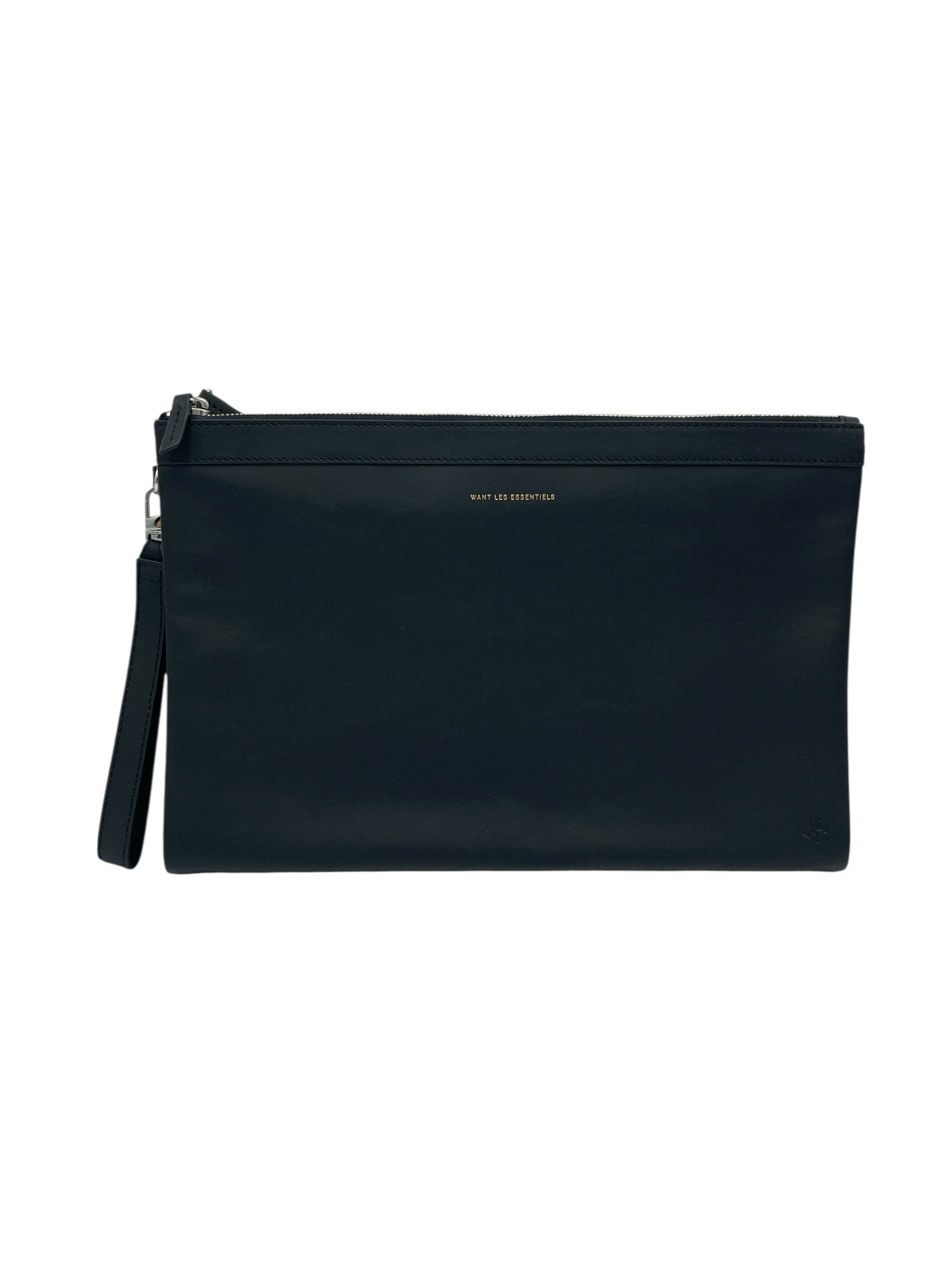 Want Les Essentiels Black Leather Foldable Large Clutch