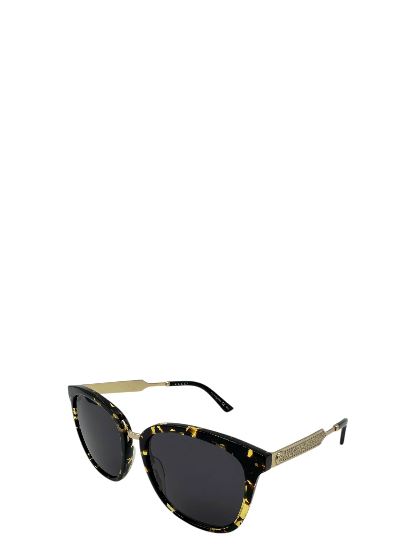 Gucci Black & Gold Tortoiseshell GG0073S Sunglasses