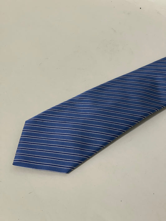 Dolce & Gabbana Light & Dark Blue Diagonal Stripe Silk Tie