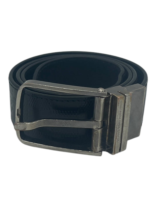 Louis Vuitton Black Leather Tonal Monogram Belt 34