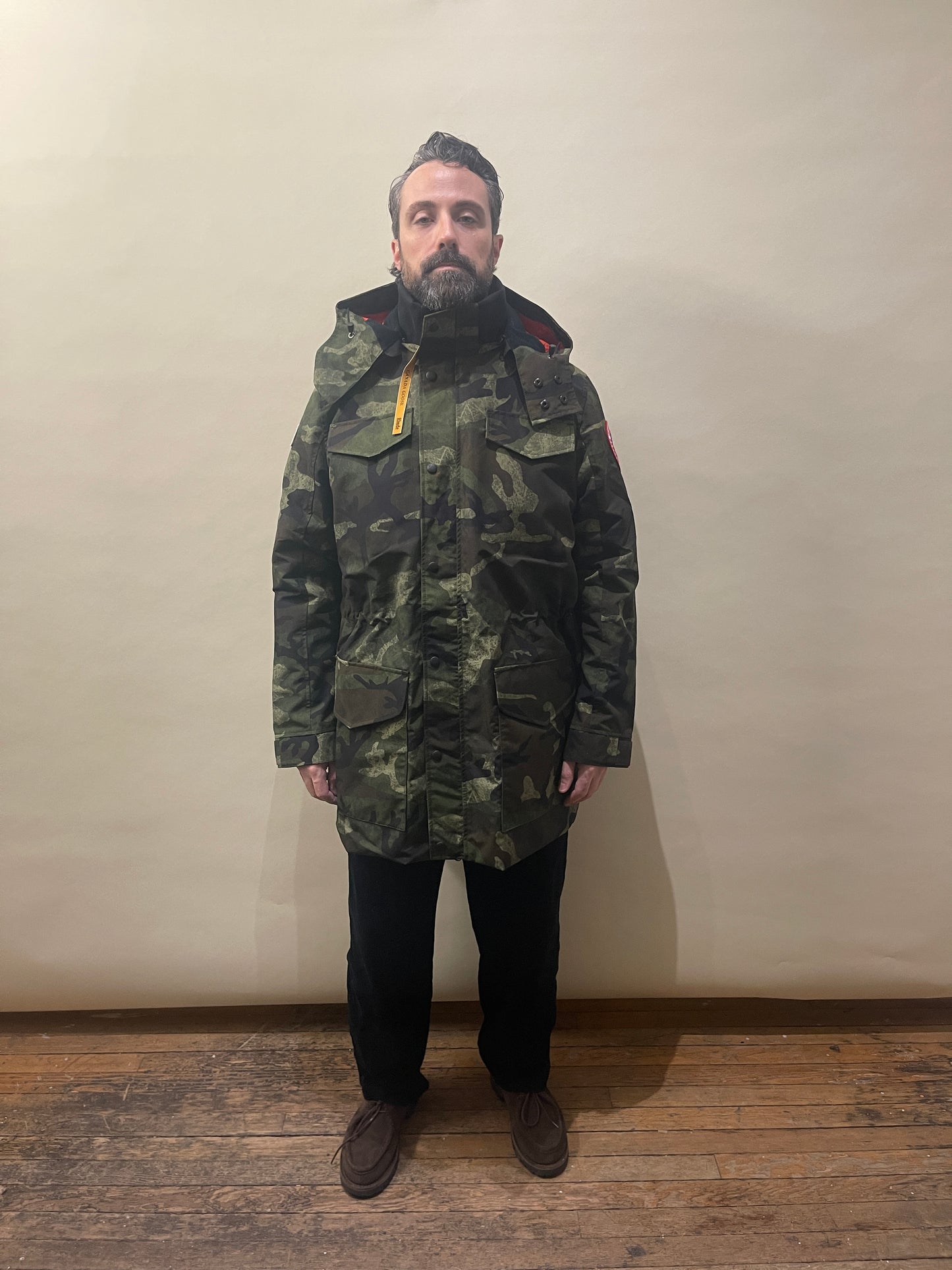 Canada Goose x Rhude x NBA Green Washed Camo Portage Jacket Large - L