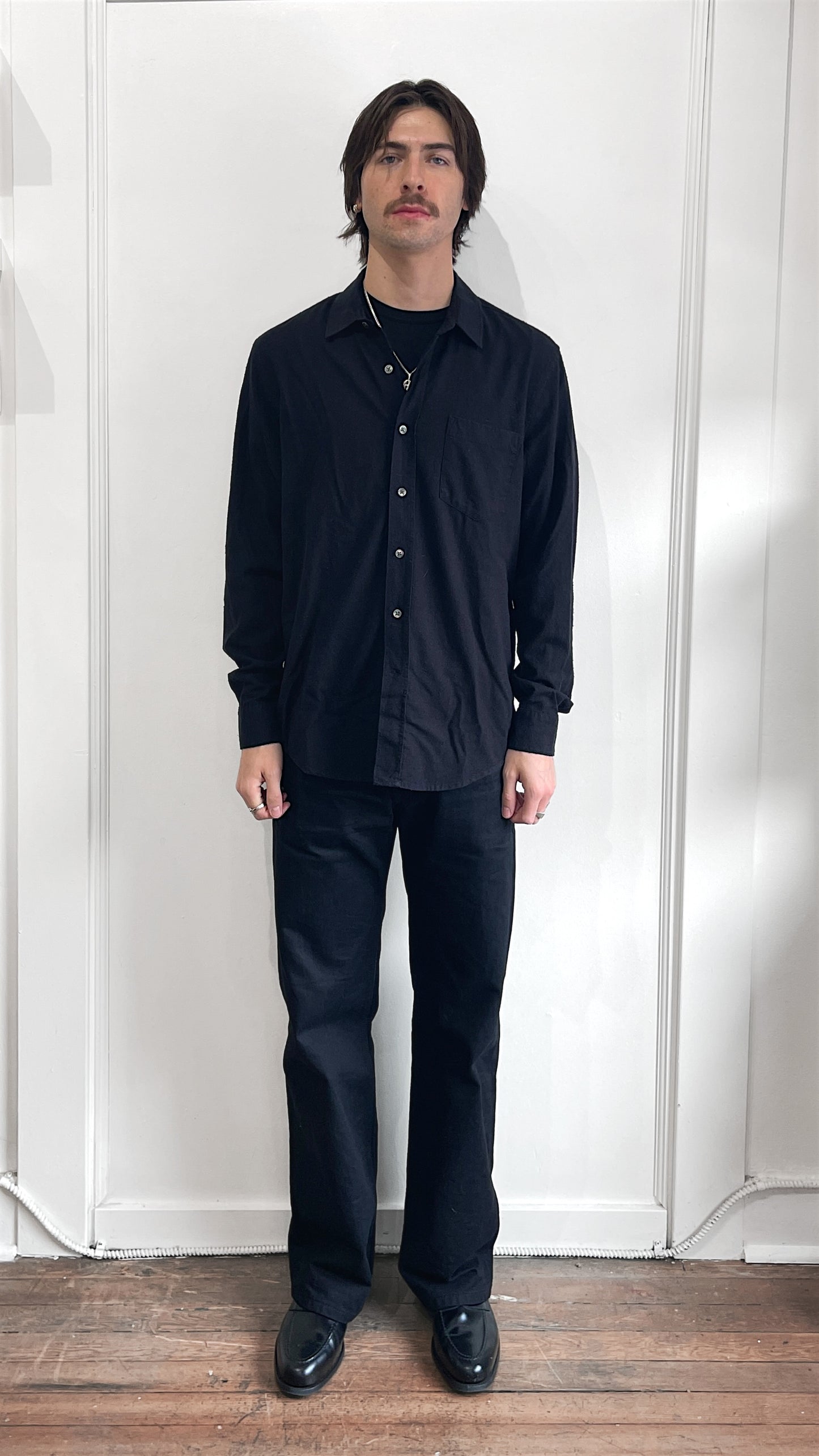 Our Legacy Black Raw Silk Classic Shirt 38