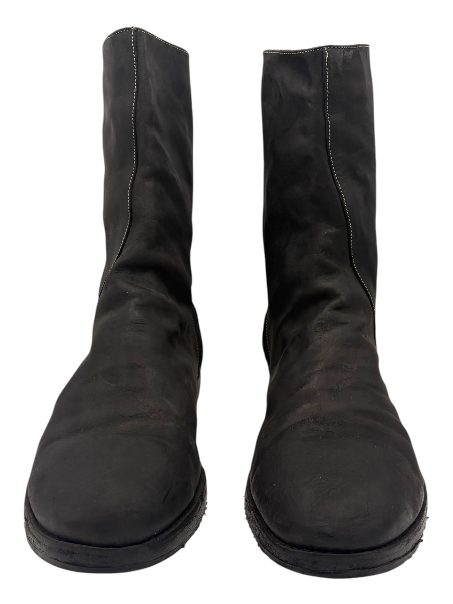 A Diciannoveventitre (A1923) Black Horse Leather Spiral Zip Boots EU 44